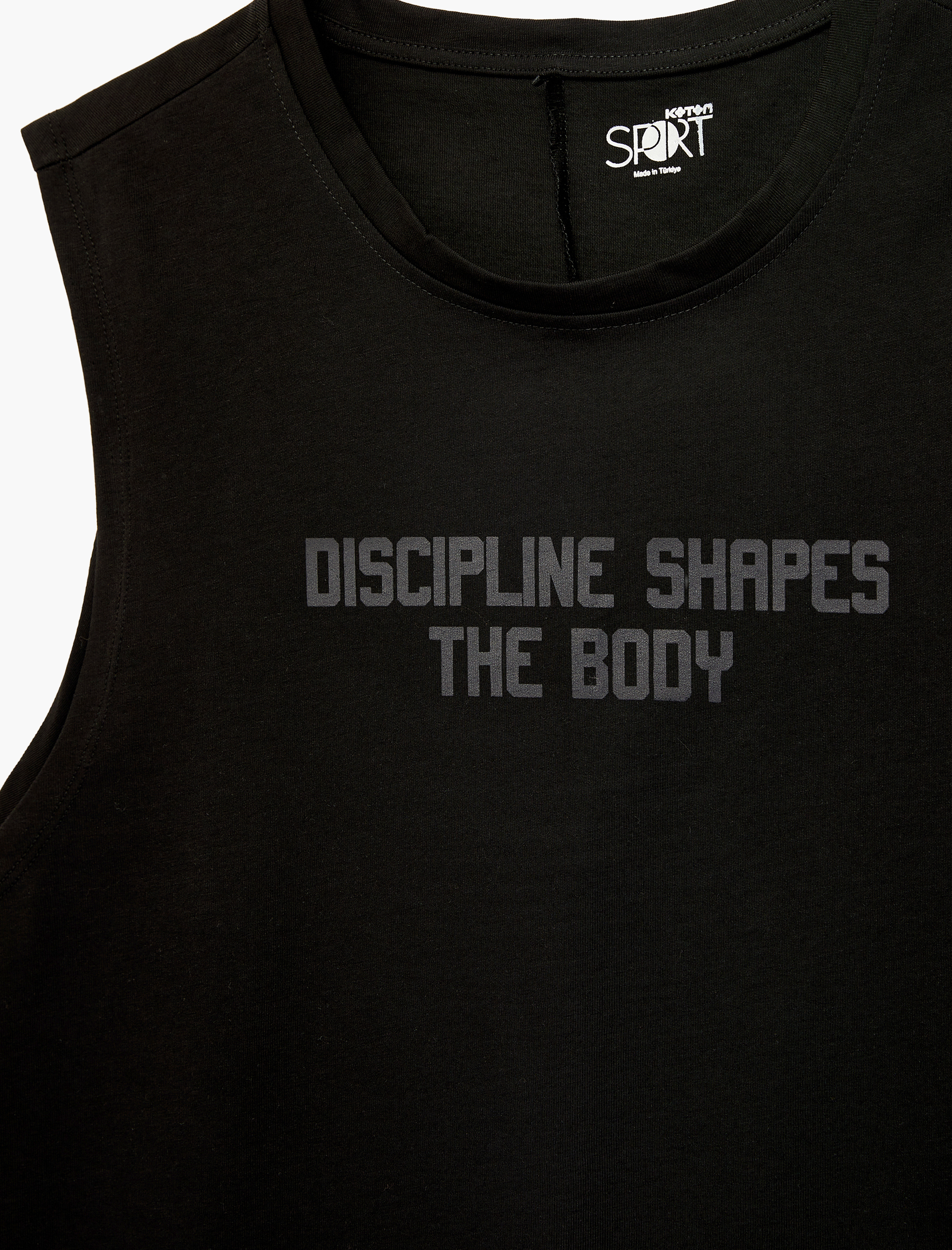   Pamuklu Baskılı Kolsuz Bisiklet Yaka Spor Atlet