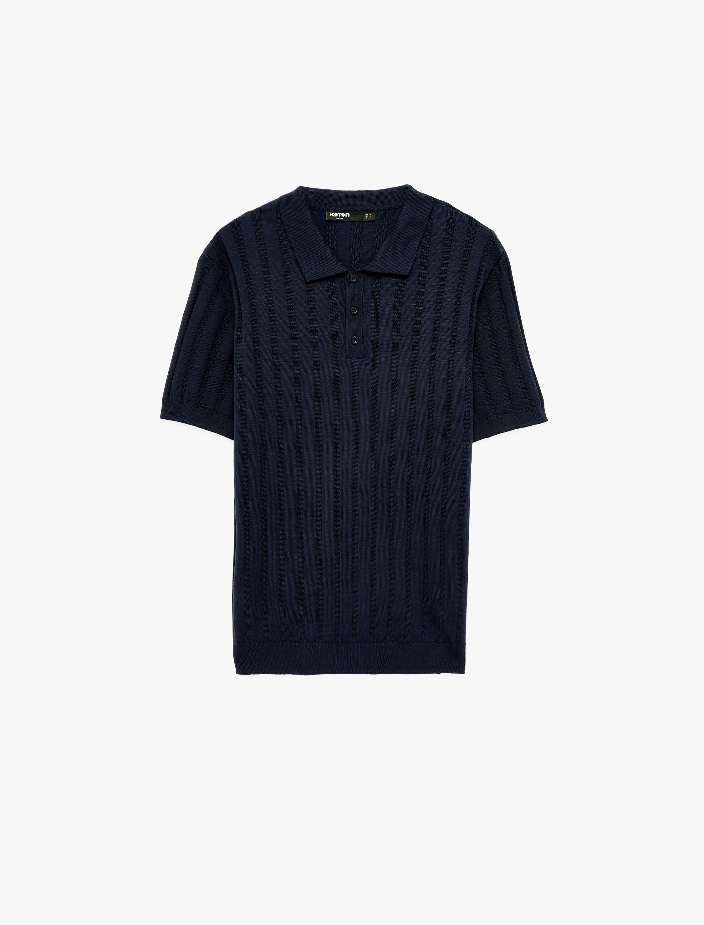   Regular Fit Kısa Kollu Dokulu Düğmeli Polo Yaka Triko Tişört