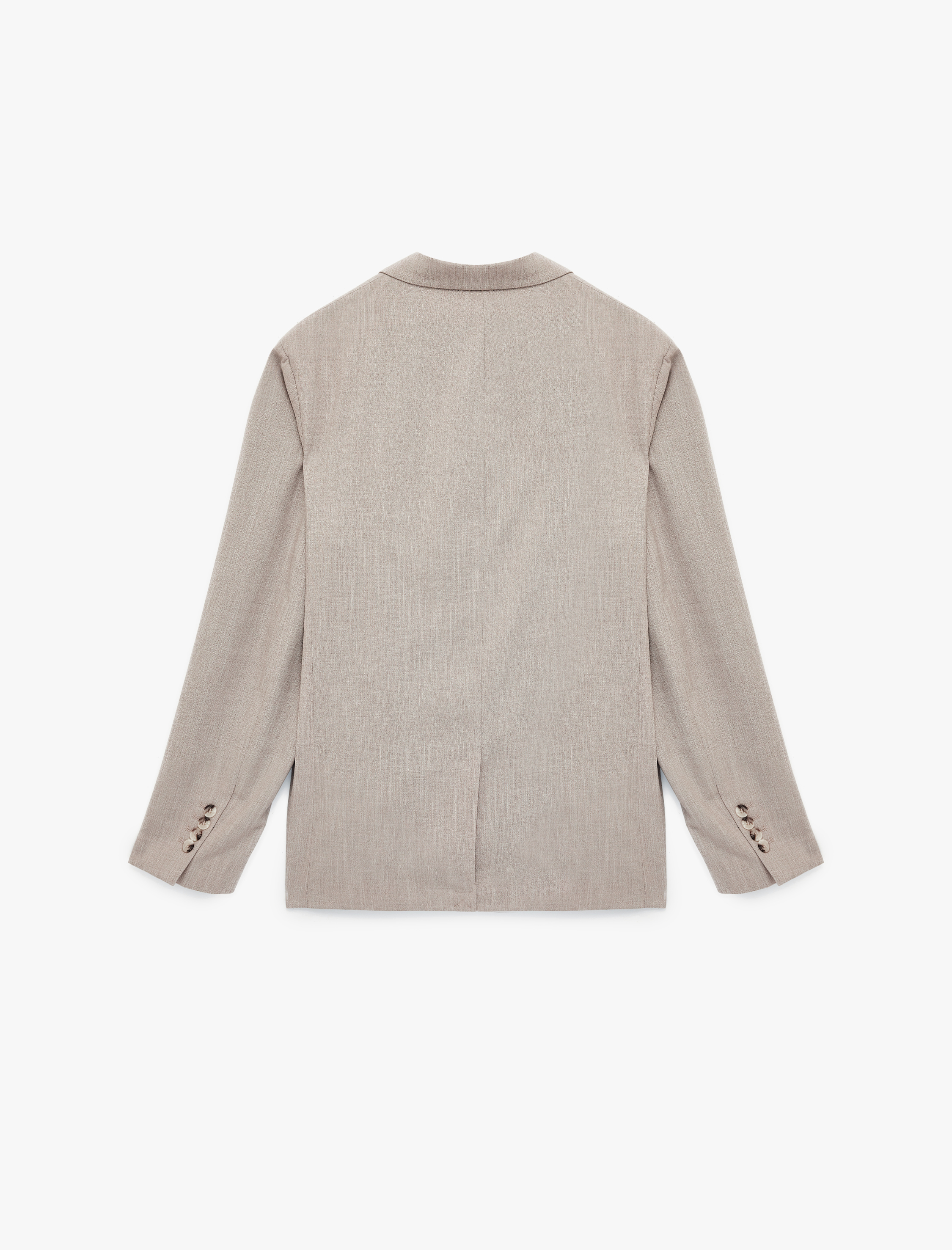   Uzun Kollu Viskon Karışımlı Cepli Düğmeli Mono Yaka Slim Fit Blazer Ceket