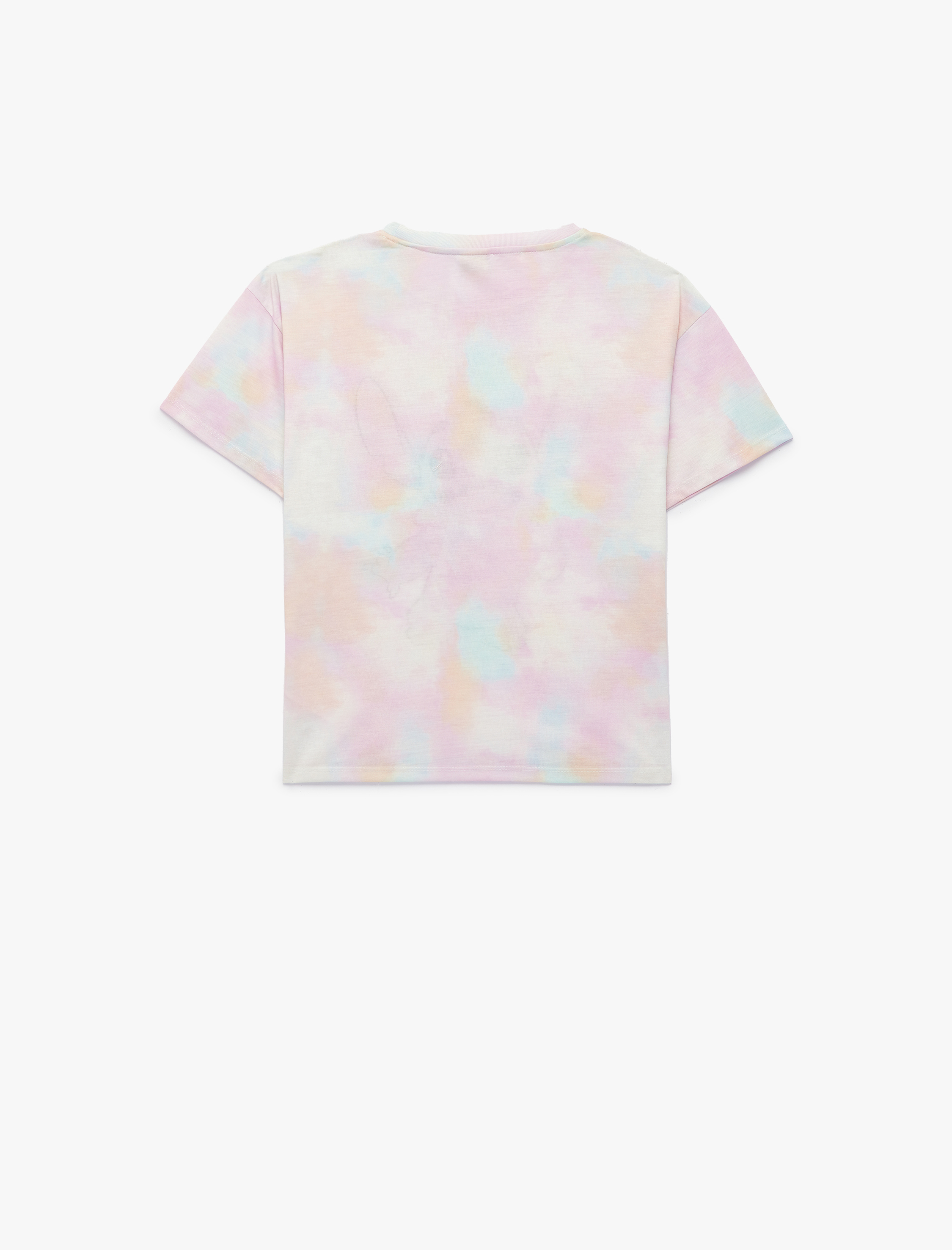  Kız Çocuk Lisanslı Stitch Baskılı Kısa Kollu Bisiklet Yaka Tişört