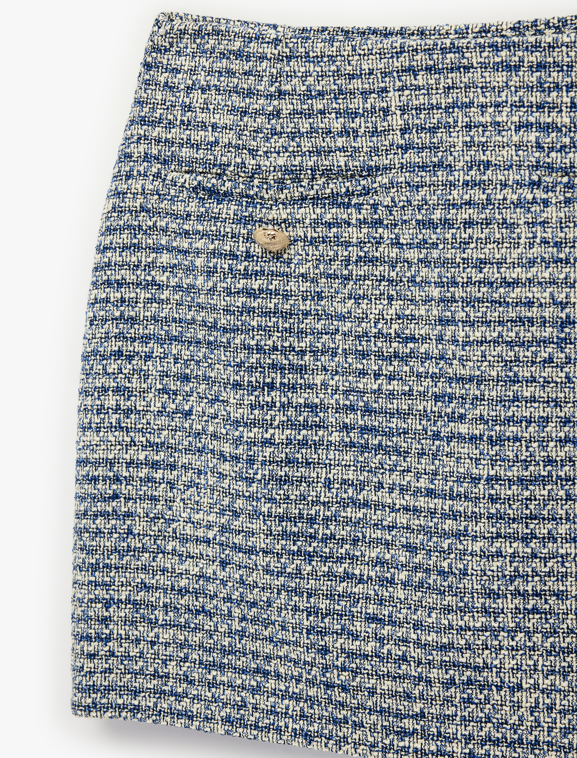   Fleto Cepli Metal Düğme Detaylı A Kesim Mini Tüvit Etek