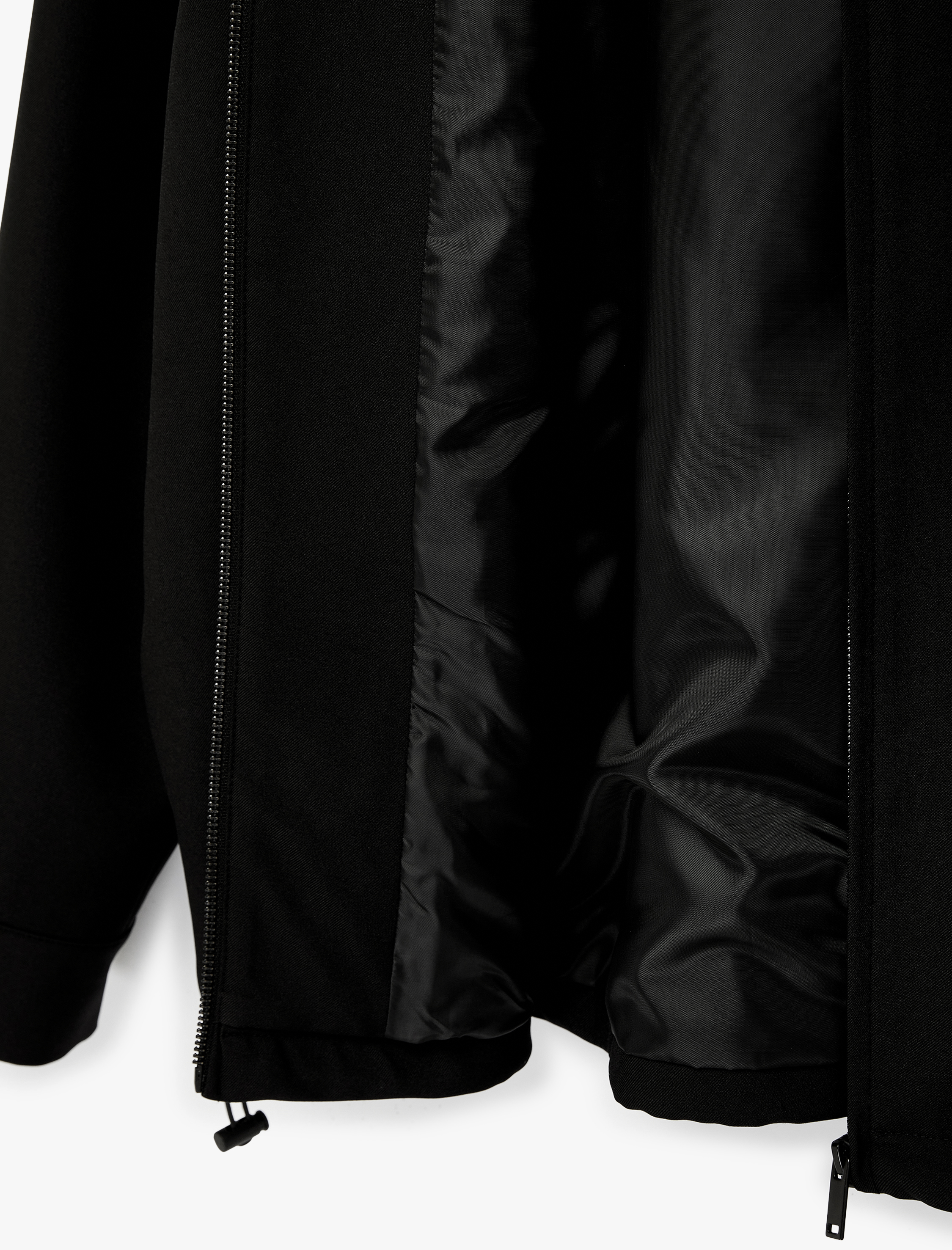   Regular Fit Uzun Kollu Cepli Gömlek Yaka Fermuarlı Spor Ceket