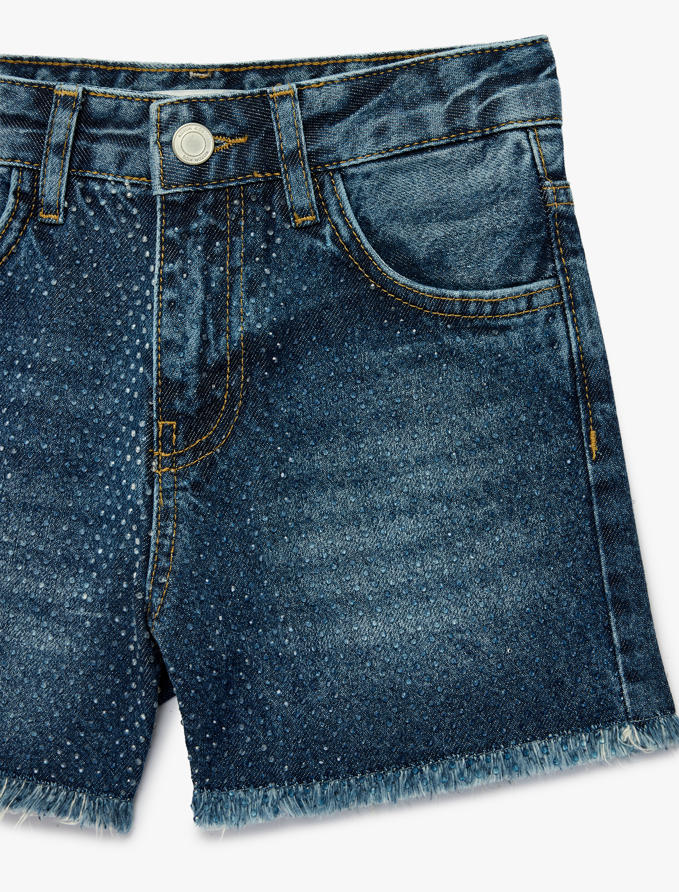  Kız Çocuk Pamuklu Cepli Loose Fit Denim Şort