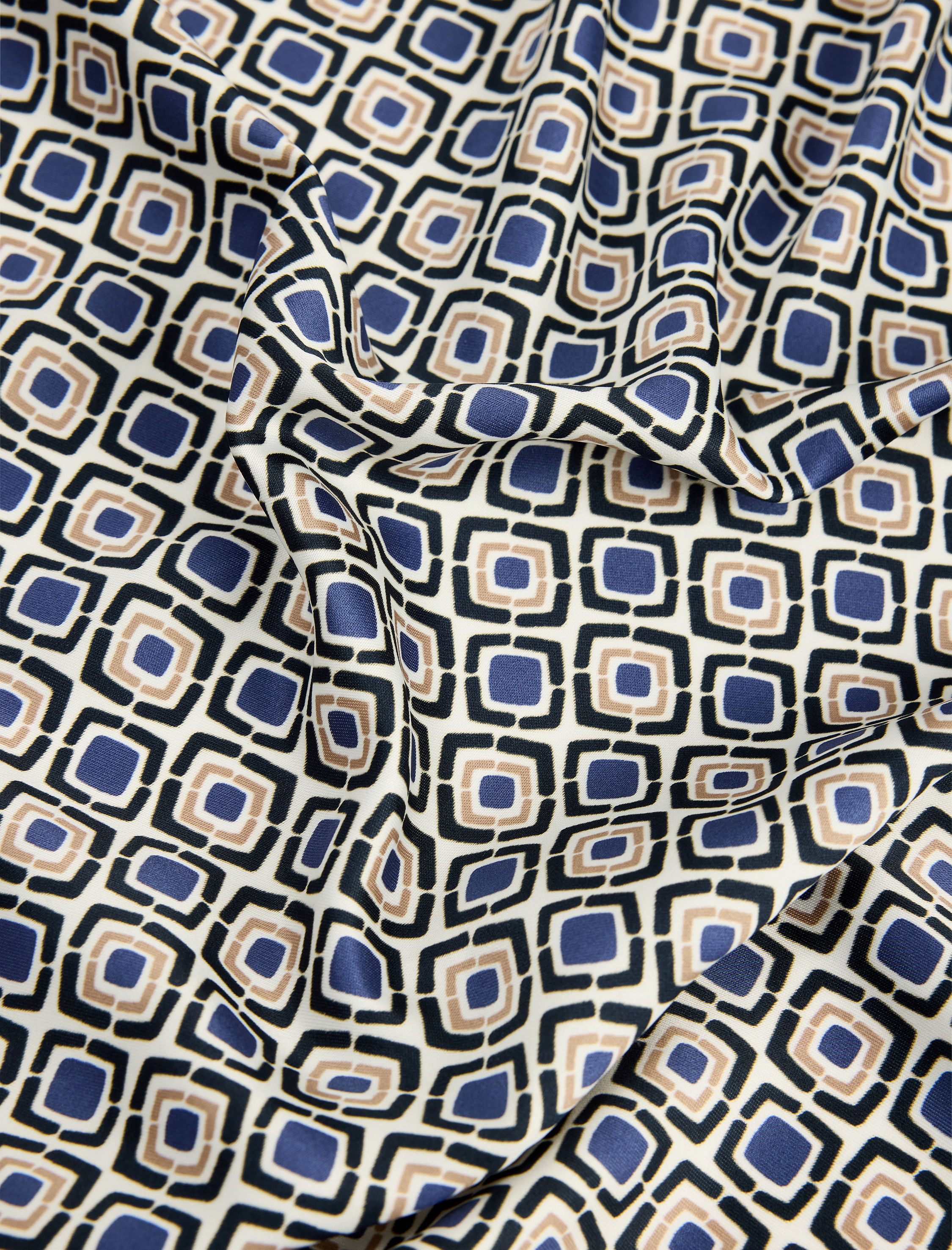  Kadın Geometrik Desenli Kare Saten Fular