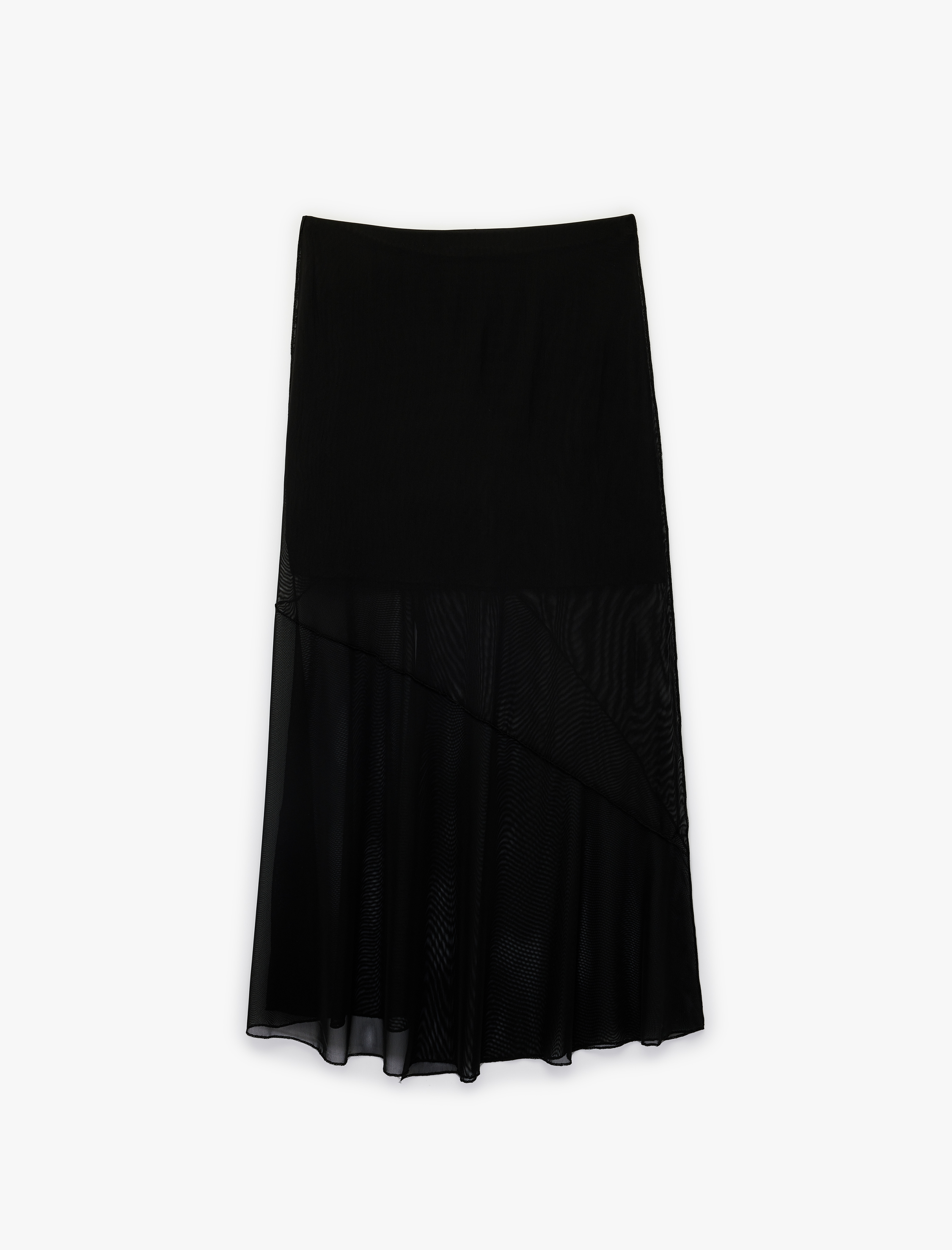   Yarım Astarlı Yırtmaç Detaylı Tül Etek