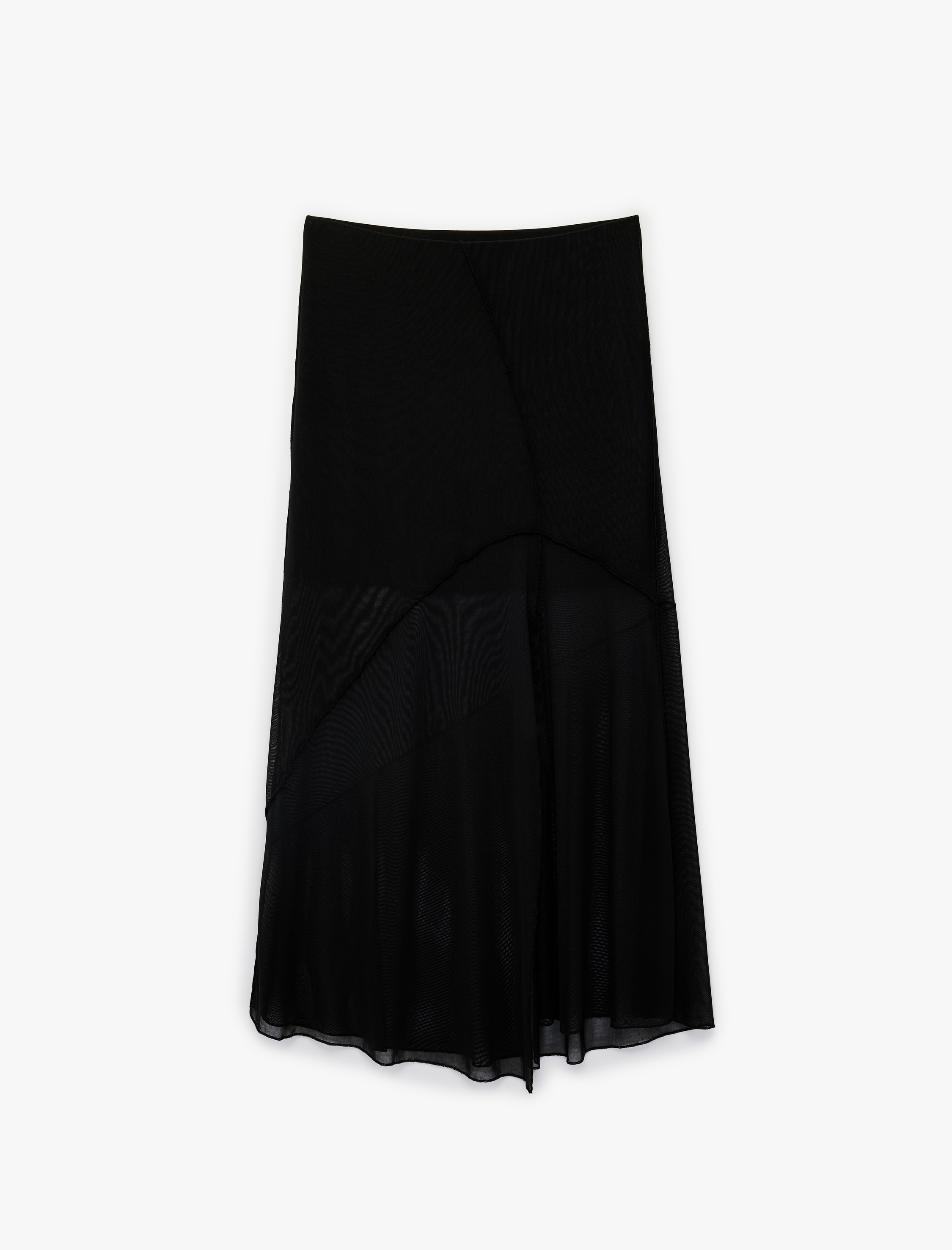   Yarım Astarlı Yırtmaç Detaylı Tül Etek