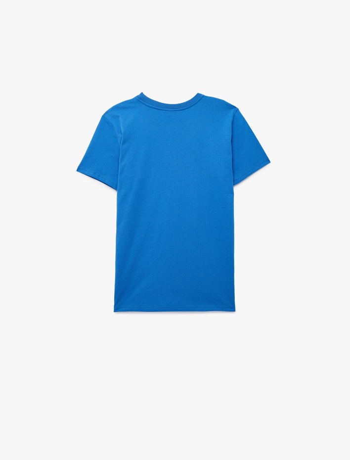 Erkek Çocuk Baskılı Kısa Kollu Bisiklet Yaka Pamuklu Tişört