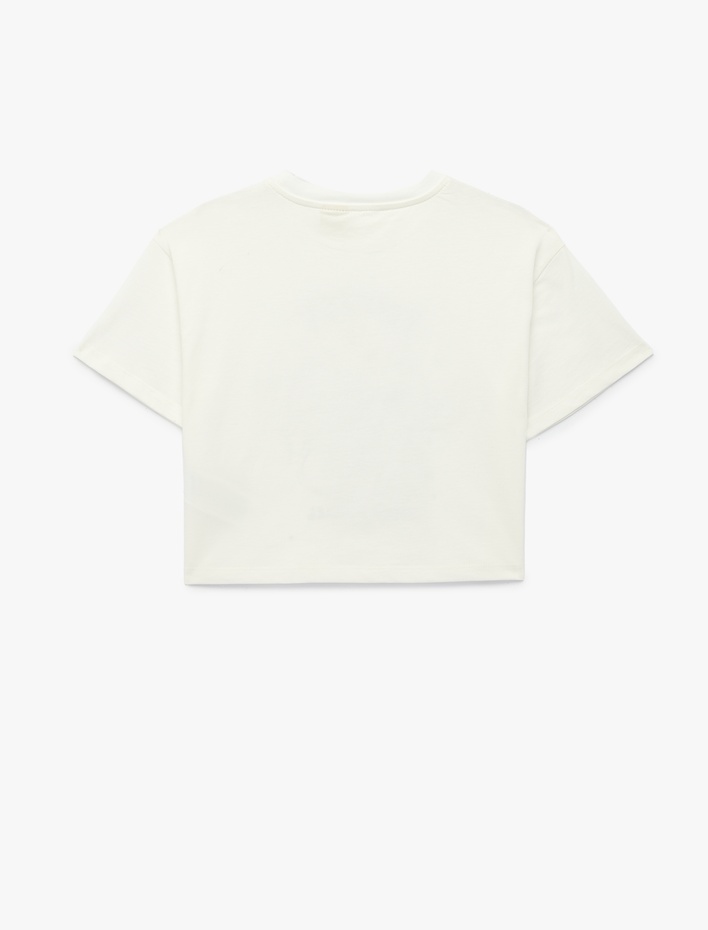 Kız Çocuk Lisanslı Stitch Baskılı Uzun Kollu Bisiklet Yaka Pamuklu Tişört