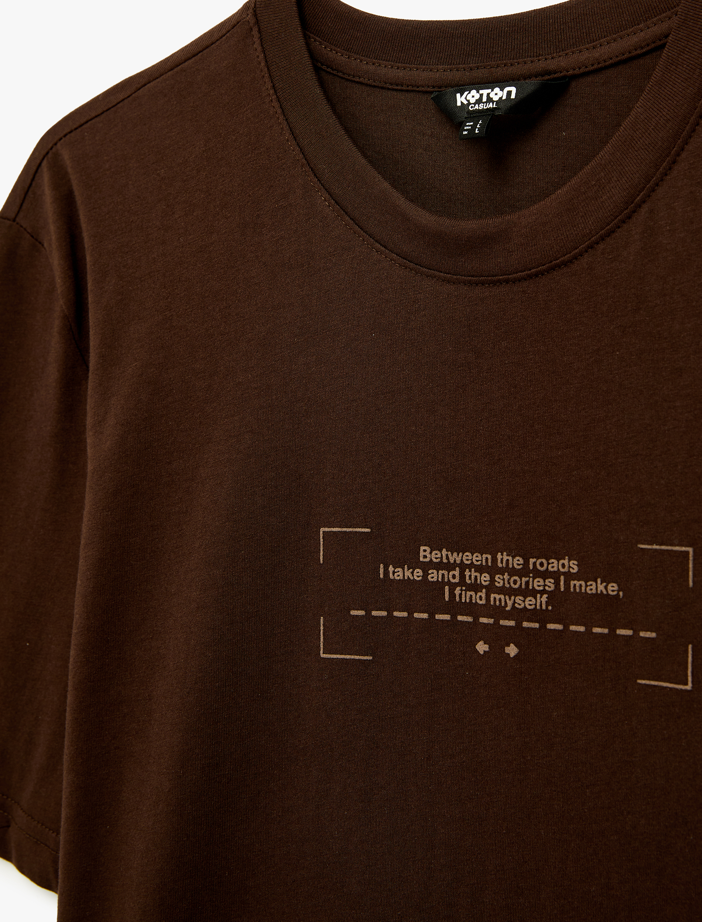   Regular Fit Kısa Kollu Pamuklu Bisiklet Yaka Baskılı Tişört