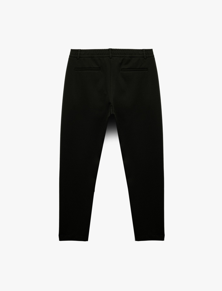  Slim Fit Viskon Karışımlı Cepli Düğmeli Chino Pantolon