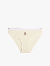 Lastik Detaylı Pamuklu Rahat Kalıp Baskılı Brief Külot