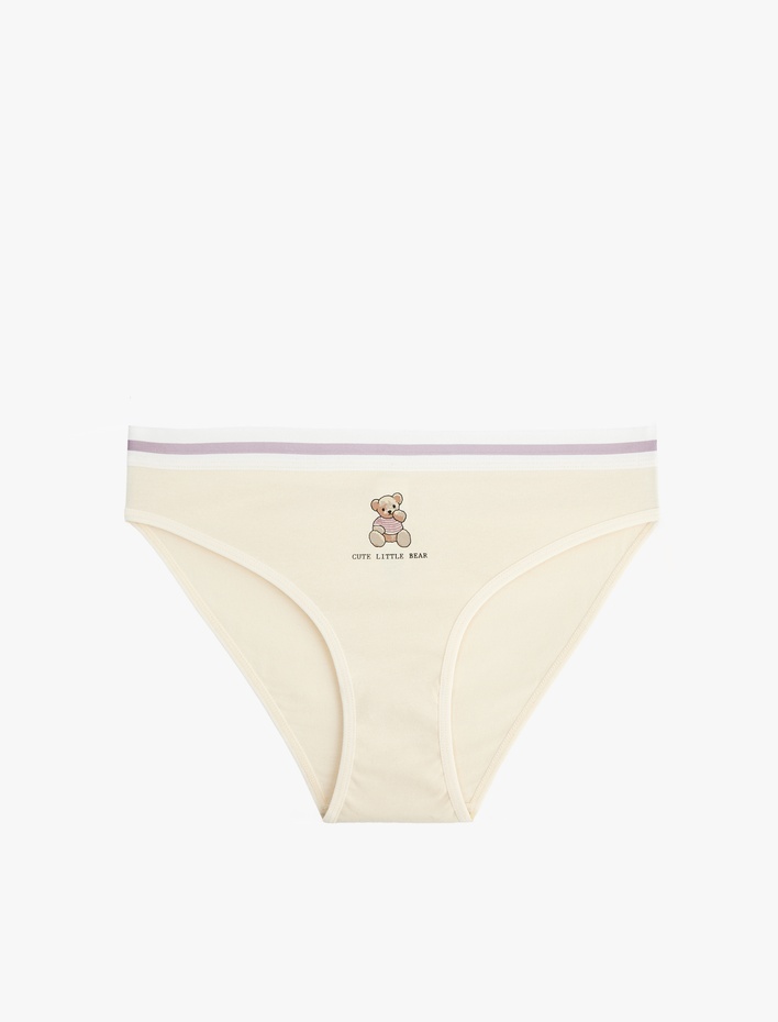  Lastik Detaylı Pamuklu Rahat Kalıp Baskılı Brief Külot