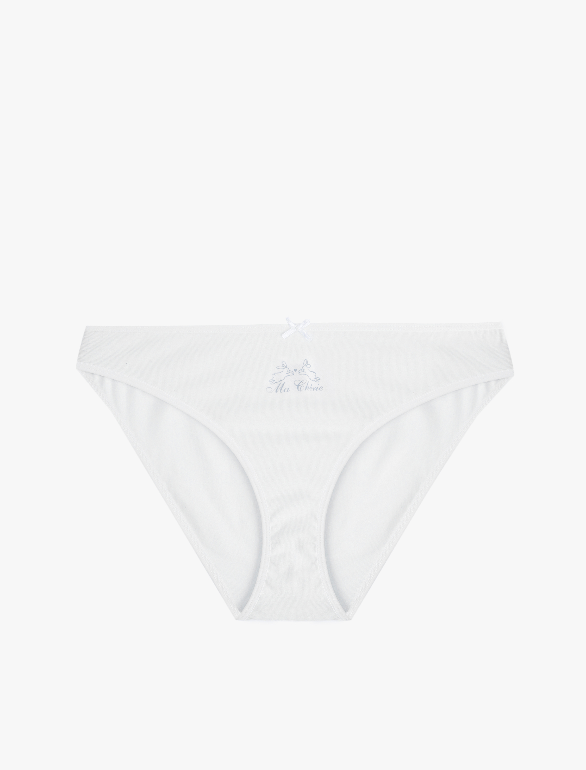   Pamuklu Çok Renkli Kurdele Detaylı 3'lü Brief Külot Seti