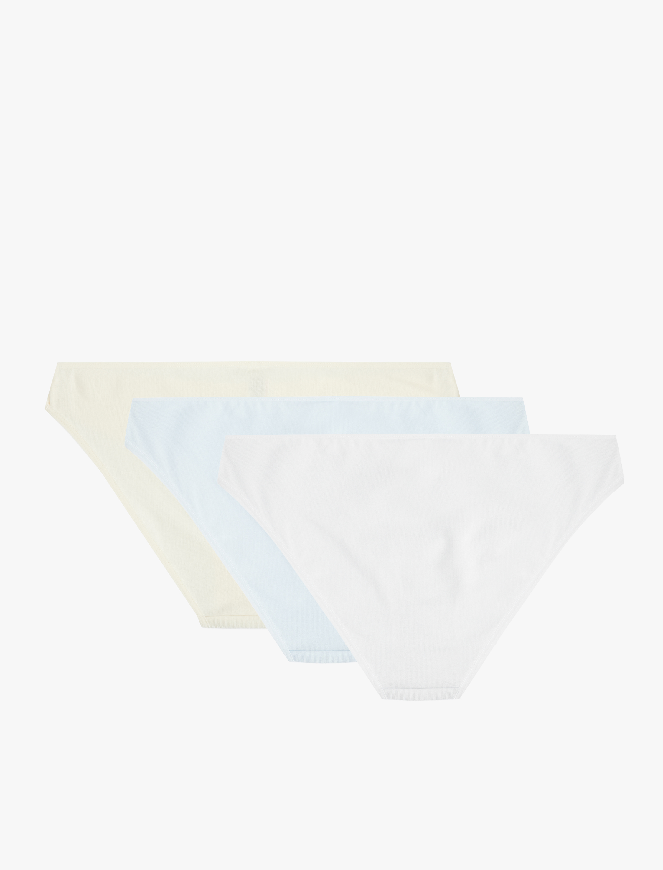   Pamuklu Çok Renkli Kurdele Detaylı 3'lü Brief Külot Seti