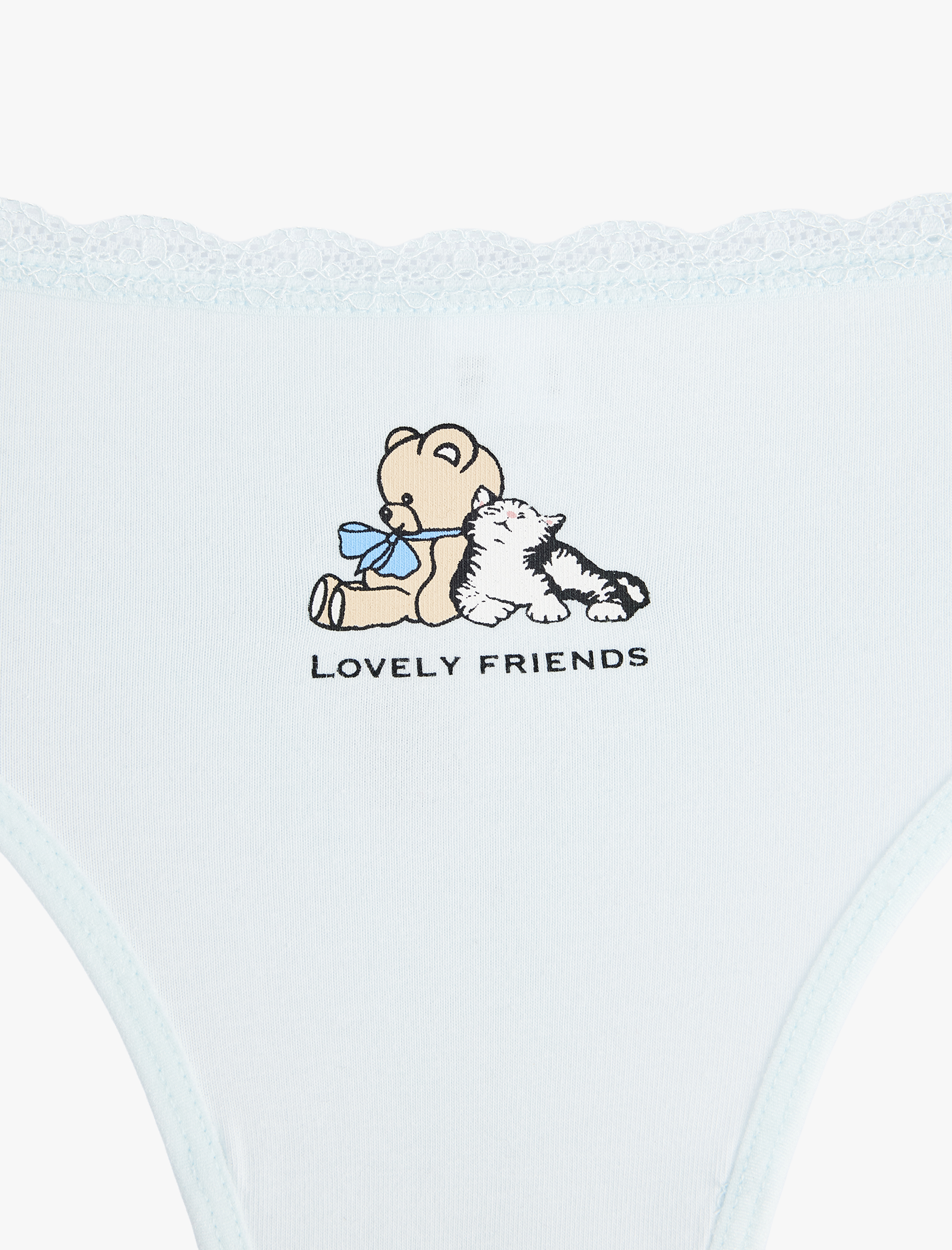   Beli Dantelli Pamuklu Rahat Kalıp Baskılı String Külot