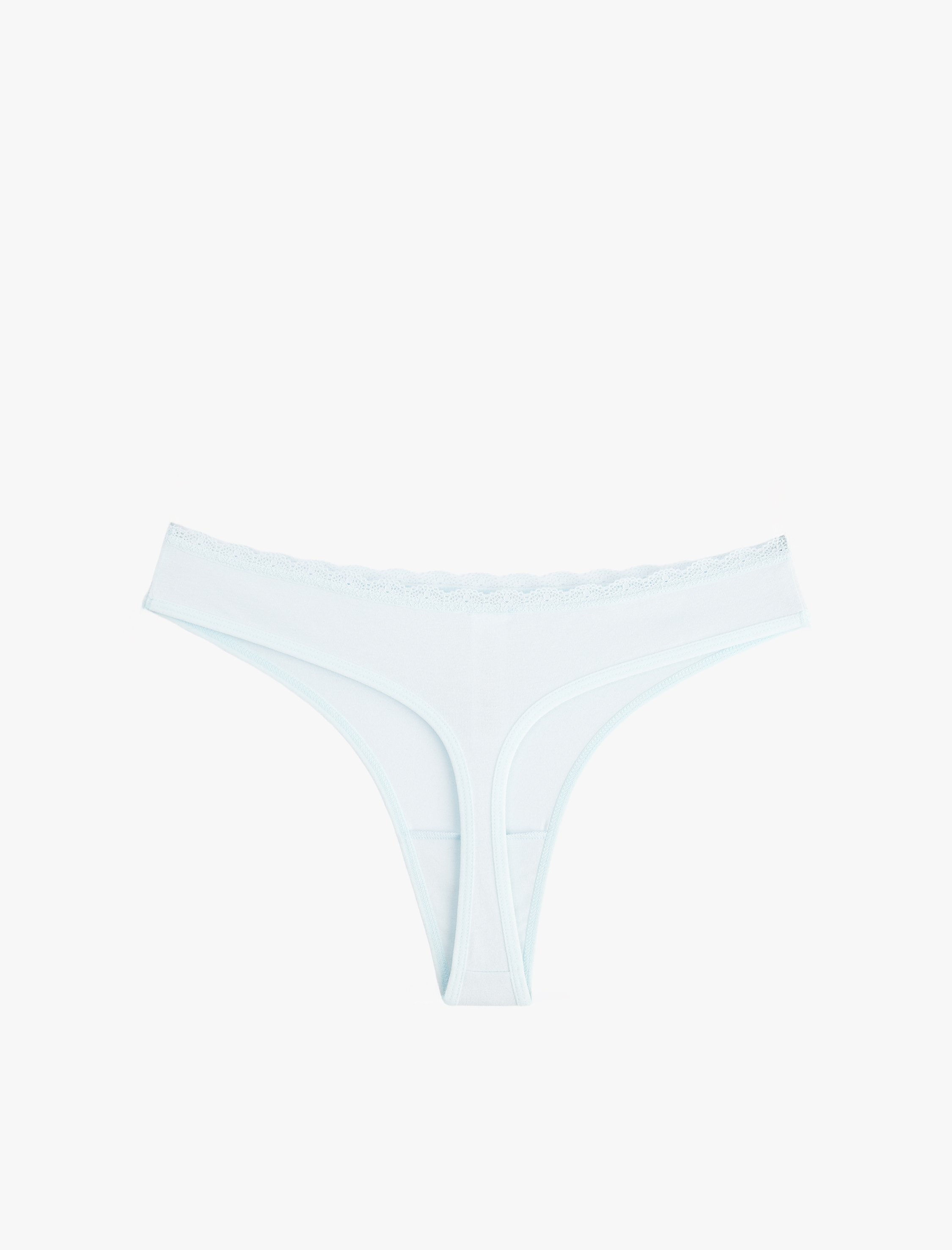   Beli Dantelli Pamuklu Rahat Kalıp Baskılı String Külot