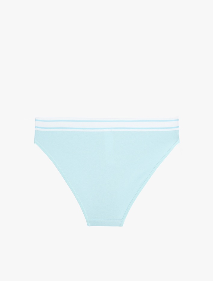  Rahat Kalıp Bel Detaylı Pamuklu Meyve Baskılı Brief Külot