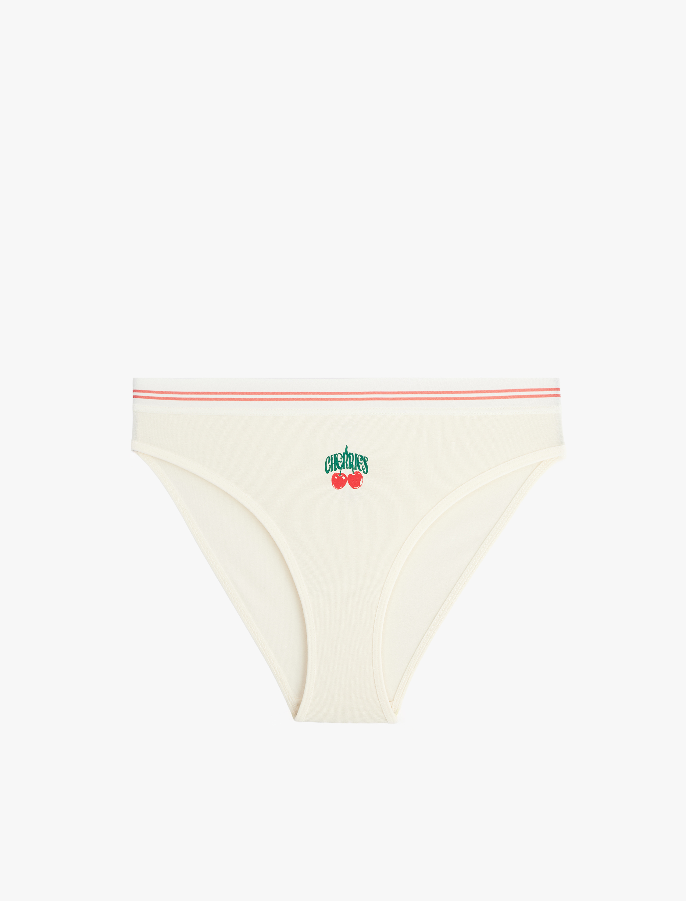   Pamuklu Bel Detaylı Rahat Kalıp Meyve Baskılı Brief Külot