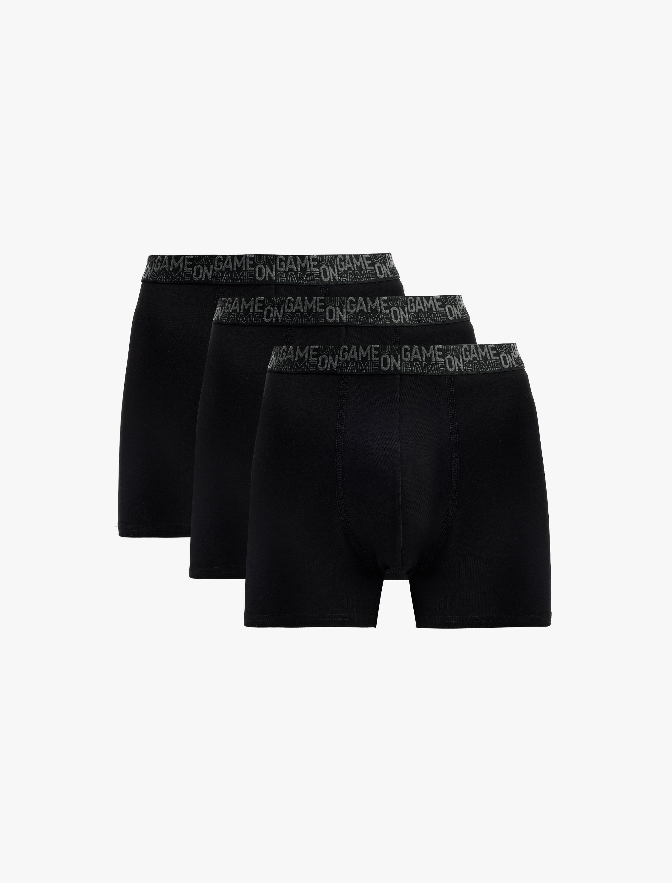   Baskılı Bel Detaylı Pamuklu 3'lü Boxer Seti