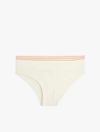 Yüksek Bel Pamuklu Rahat Kalıp Portakal Baskılı Hipster Külot