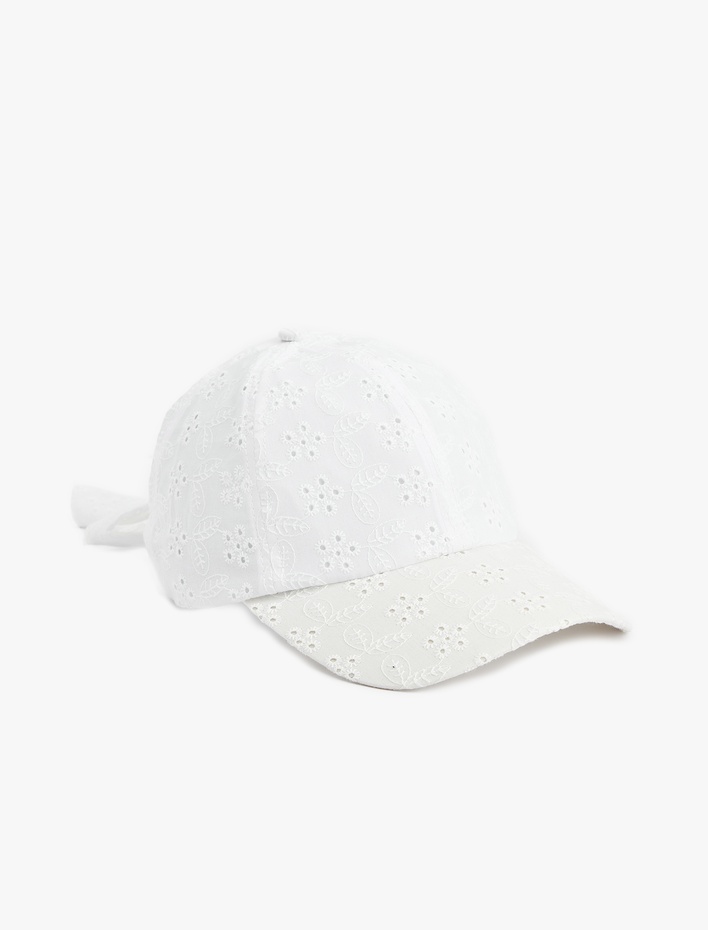 Kadın Pamuklu Brodeli Kep Şapka