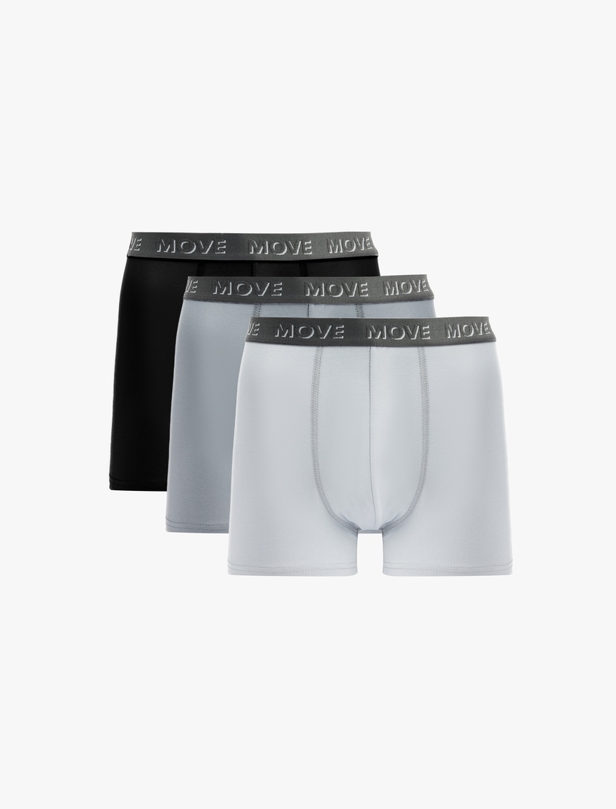Koton Erkek Regular Fit Baskılı Bel Detaylı Pamuklu 3’lü Boxer Seti