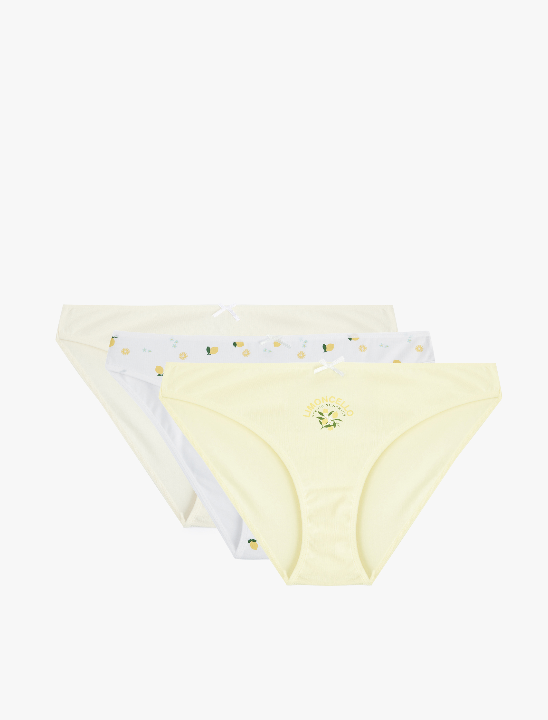   Limon Baskılı Rahat Kalıp 3'lü Brief Külot Seti