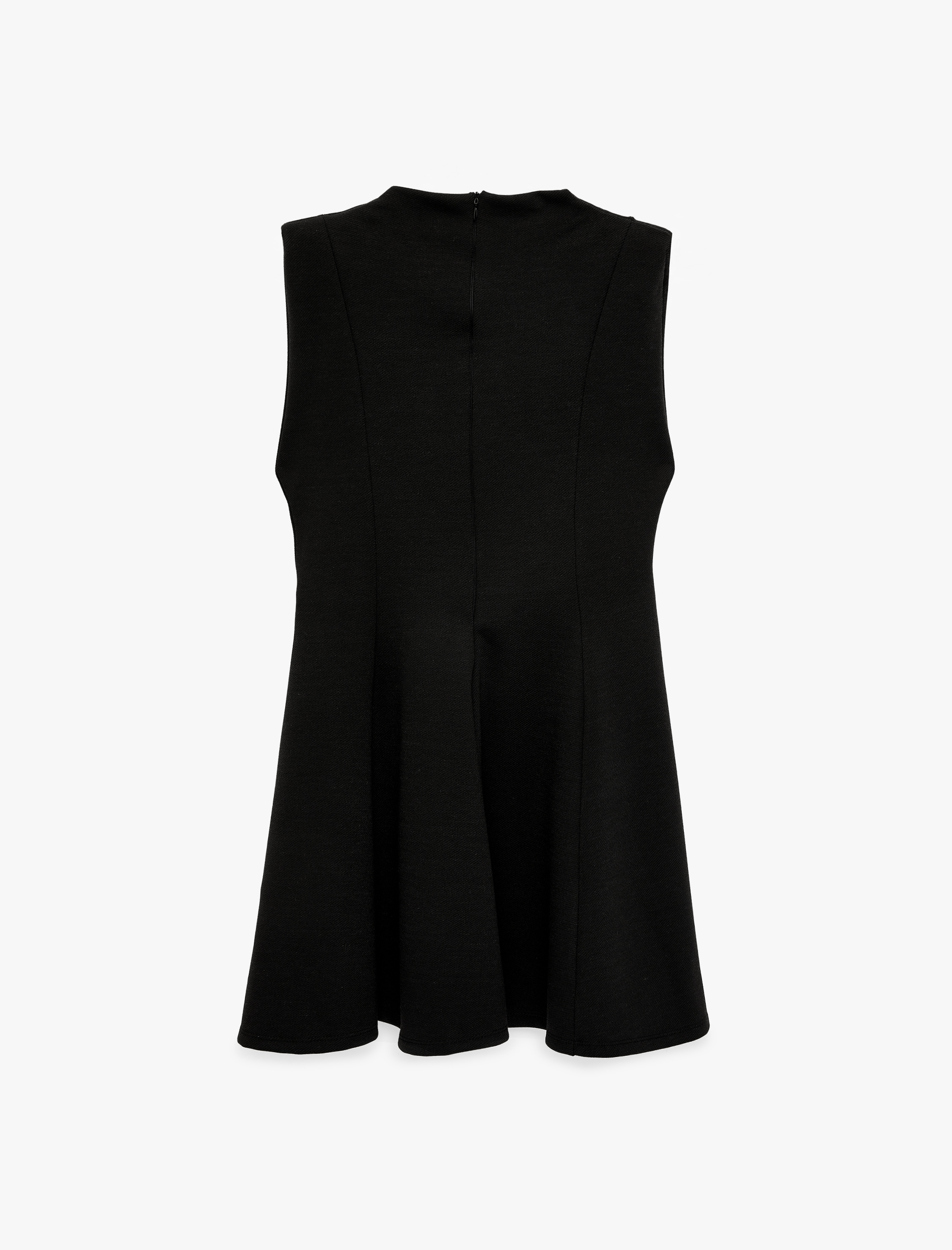   Kemer Detaylı Bisiklet Yaka Kolsuz Mini Kloş Elbise