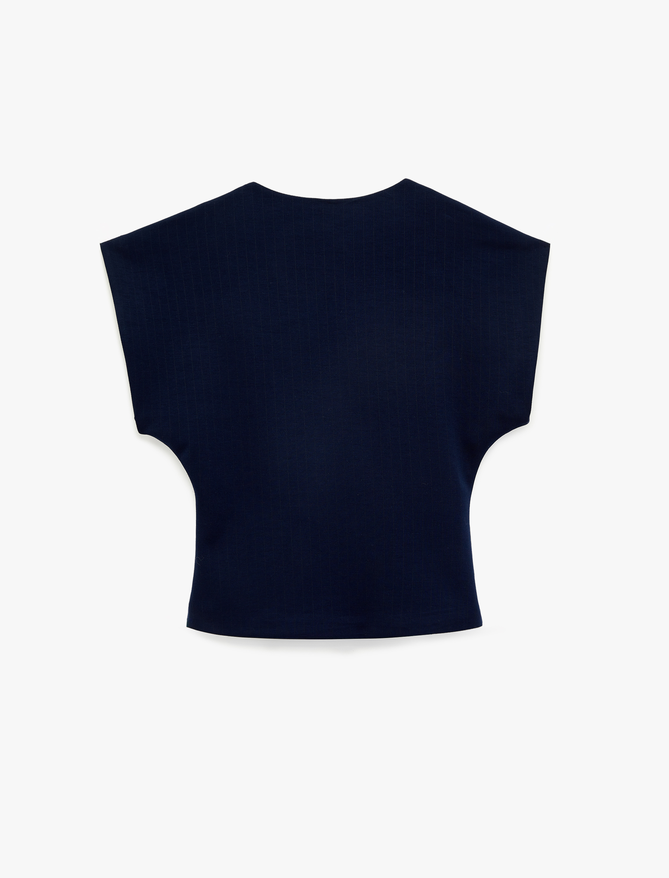   Düğmeli V Yaka Kolsuz Hırka