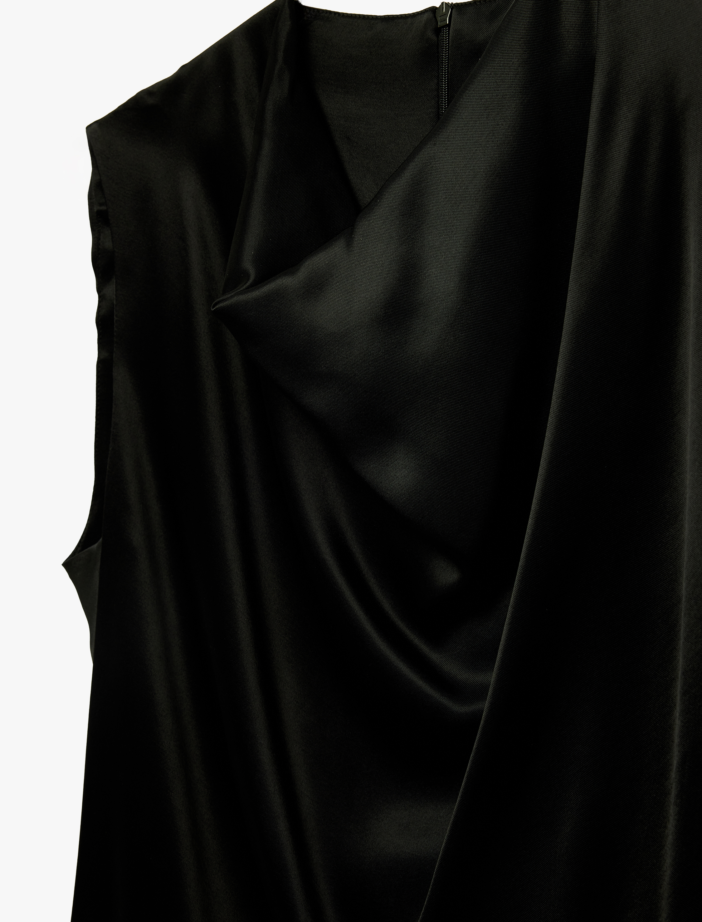   Degaje Yaka Kolsuz Saten Bluz