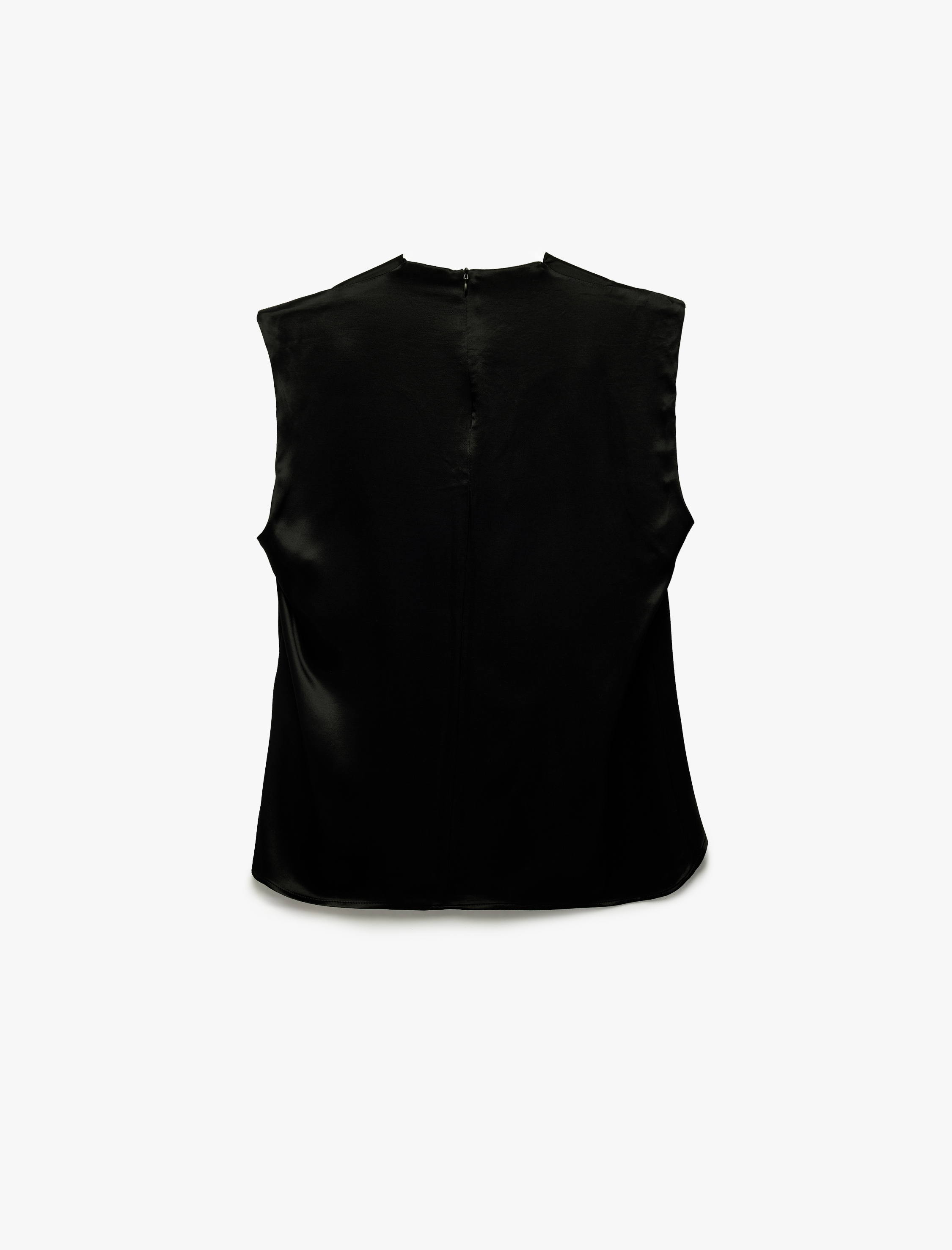   Degaje Yaka Kolsuz Saten Bluz