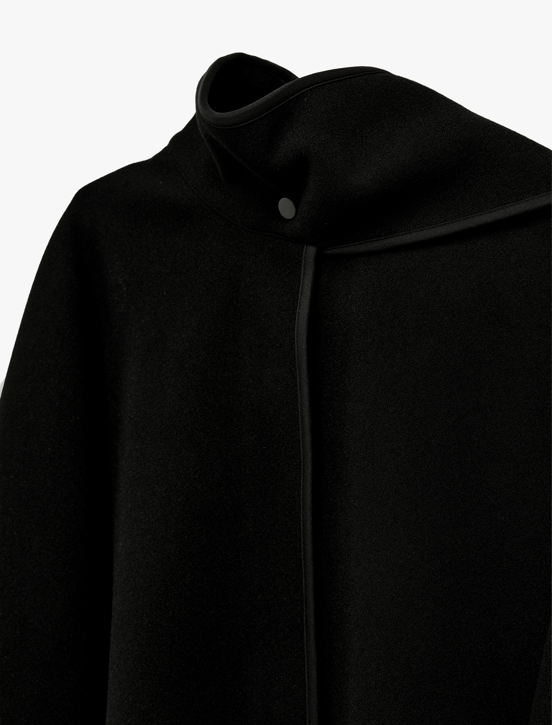   Uzun Pelerin Kol Oversize Dik Şal Yaka Kaşe Ceket