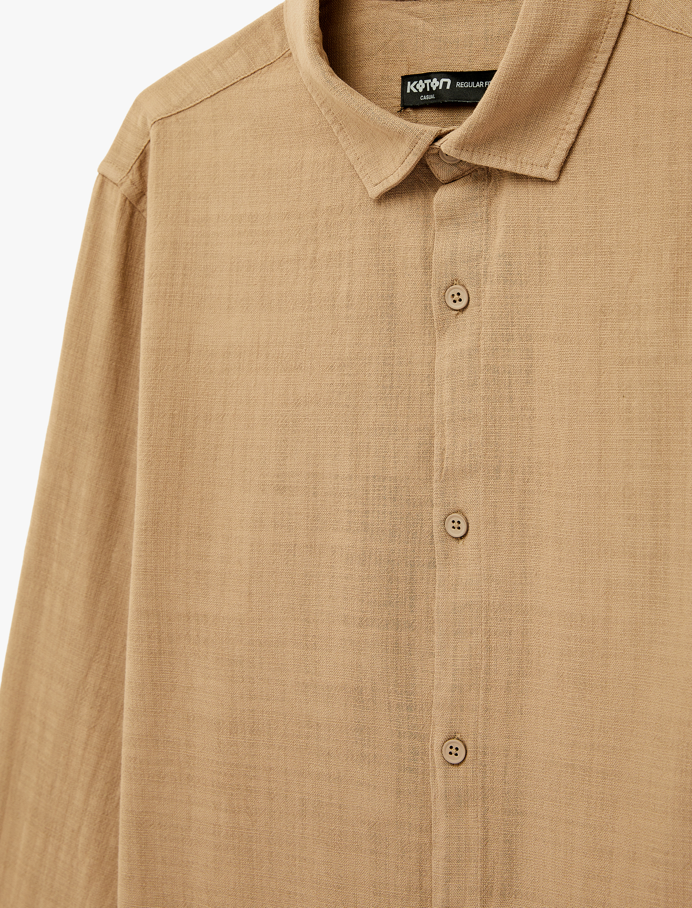   Regular Fit Pamuklu Klasik Yaka Düğmeli Uzun Kollu Gömlek