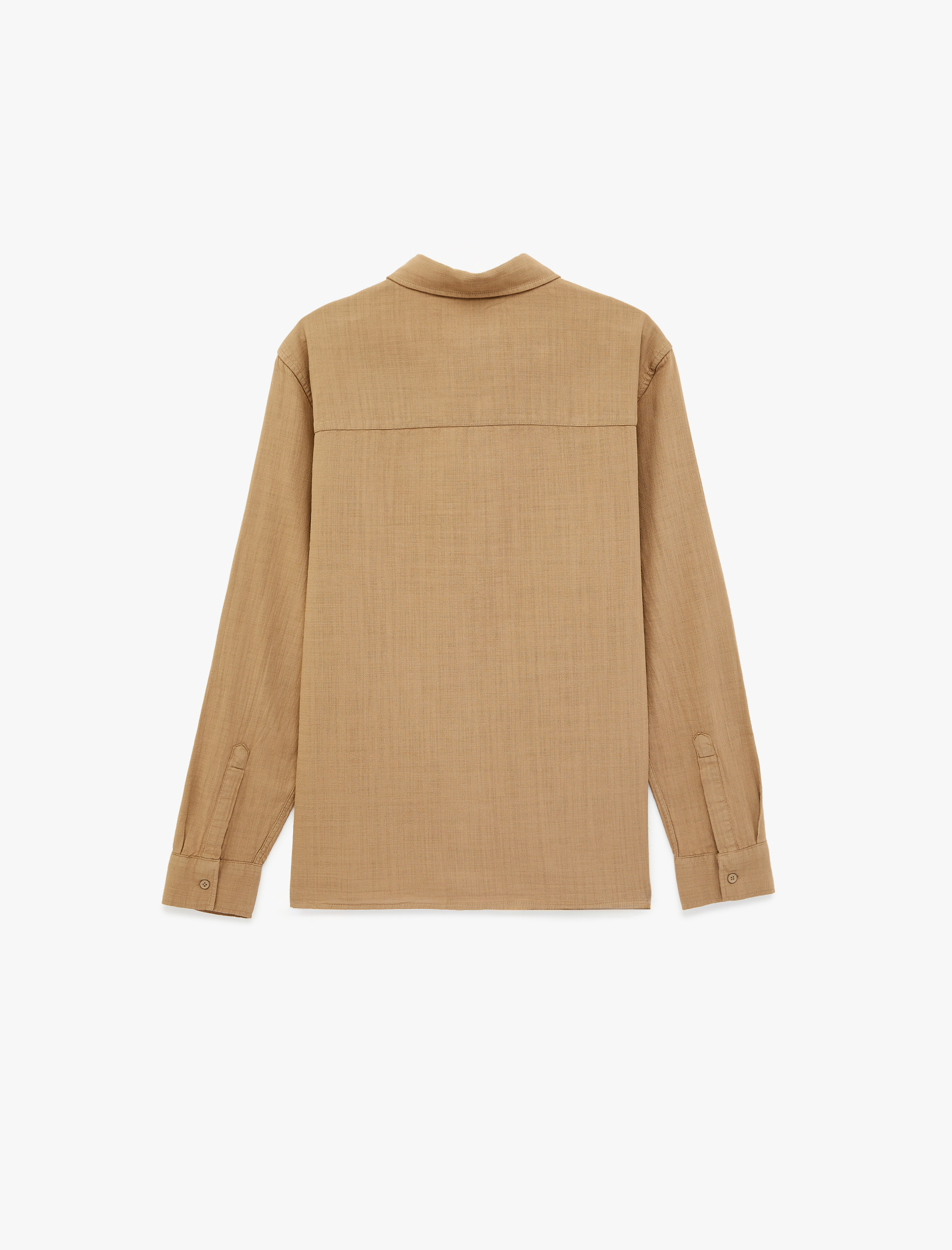   Regular Fit Pamuklu Klasik Yaka Düğmeli Uzun Kollu Gömlek