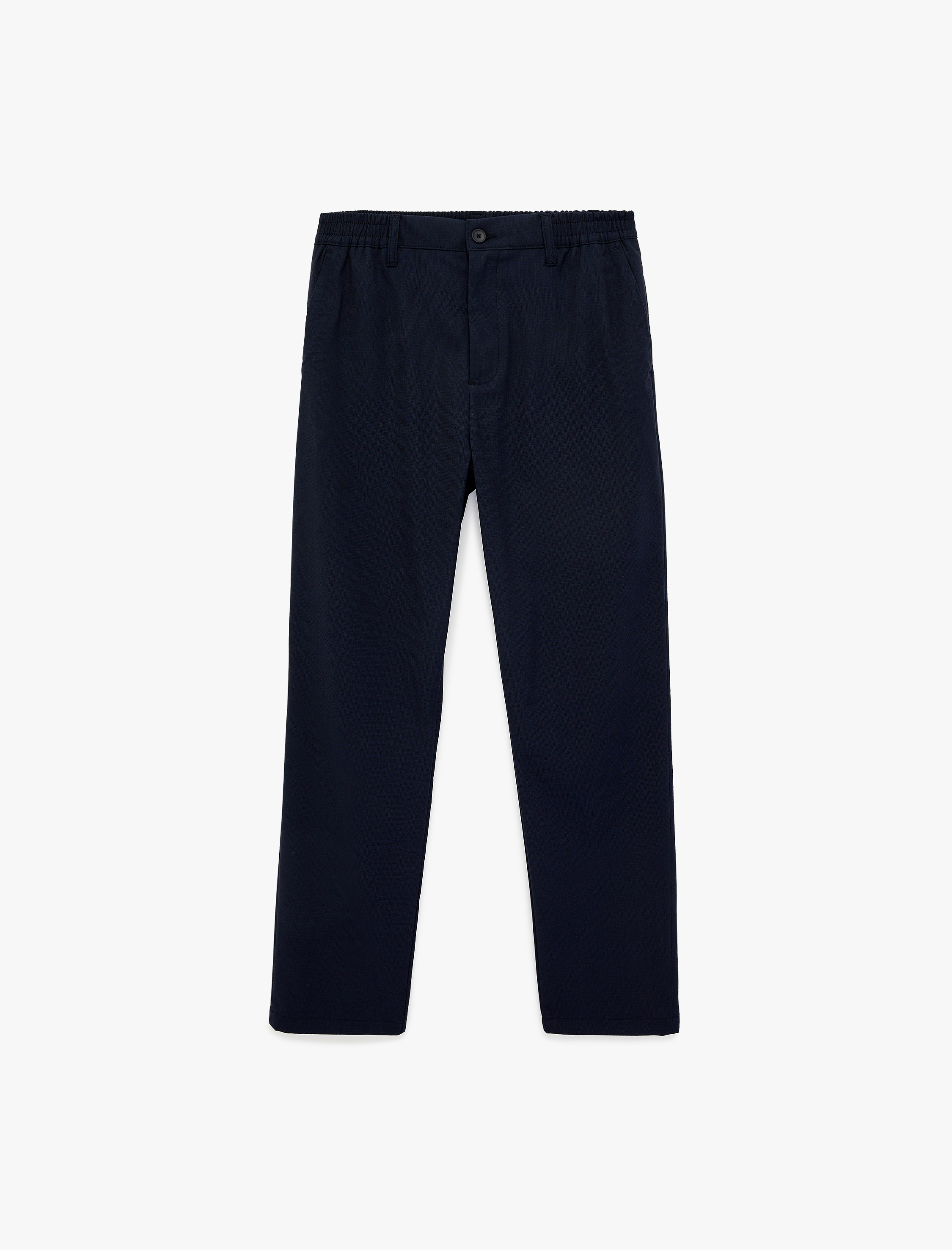   Regular Fit Viskon Karışımlı Cepli Düğmeli Kumaş Pantolon