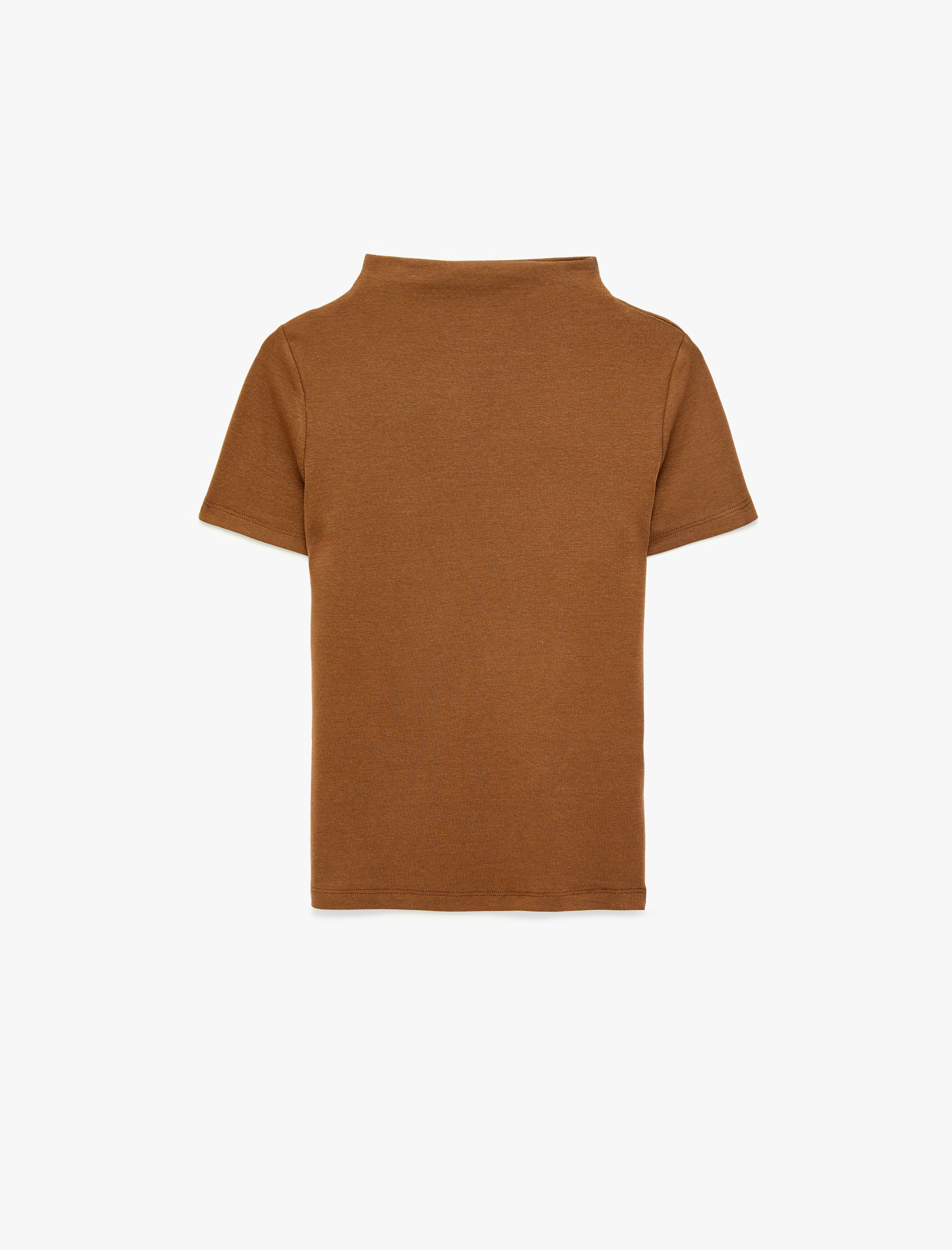   Modal Karışımlı Slim Fit Kısa Kollu Dik Yaka Tişört