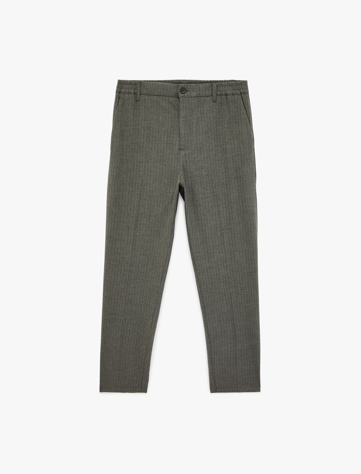  Regular Fit Viskon Karışımlı Cepli Kumaş Pantolon