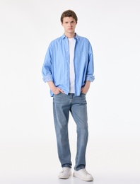 Normal Bel Pamuklu Cepli Straight Fit Jean Pantolon - Mark Jean