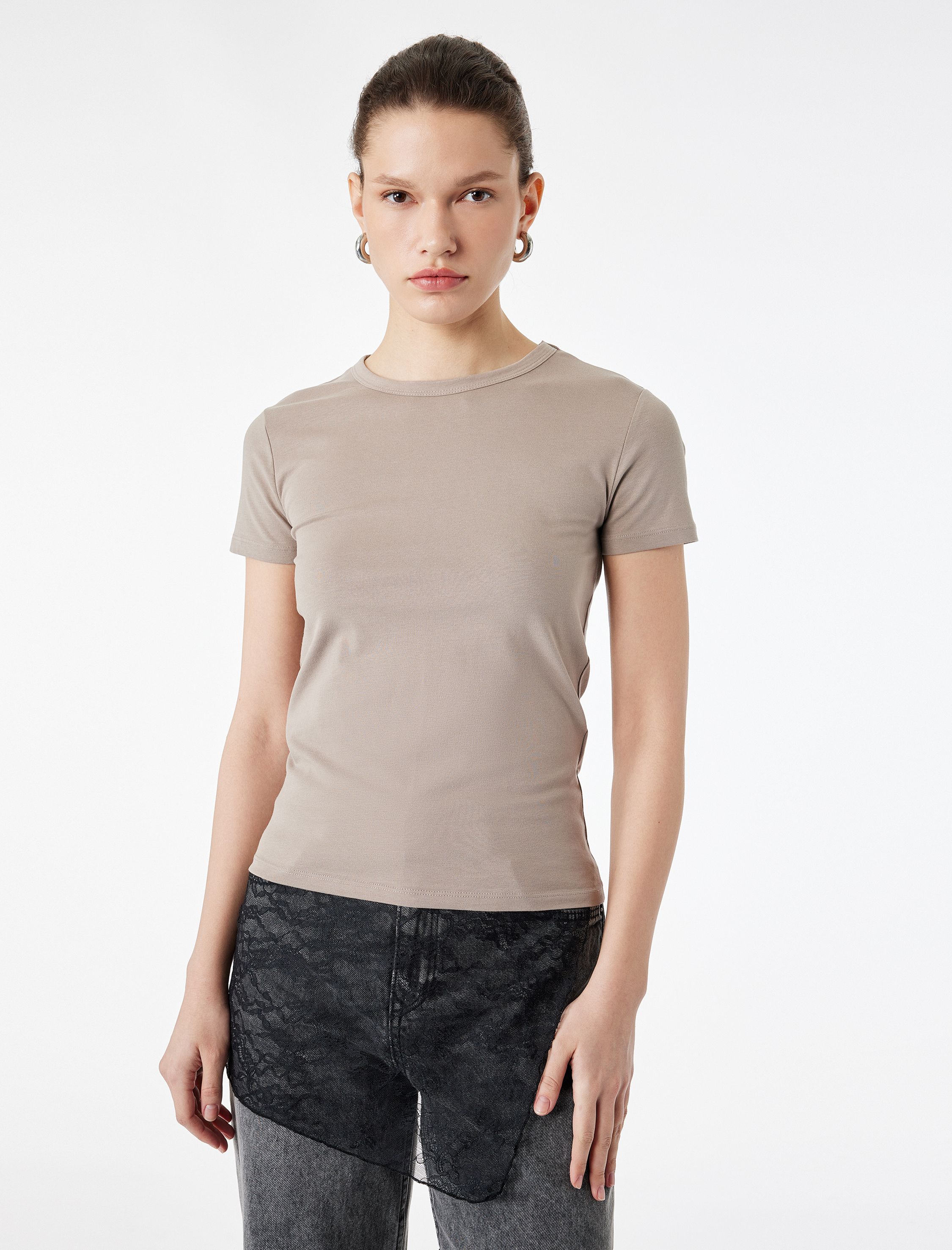   Pamuklu Slim Fit Kısa Kollu Bisiklet Yaka Basic Tişört