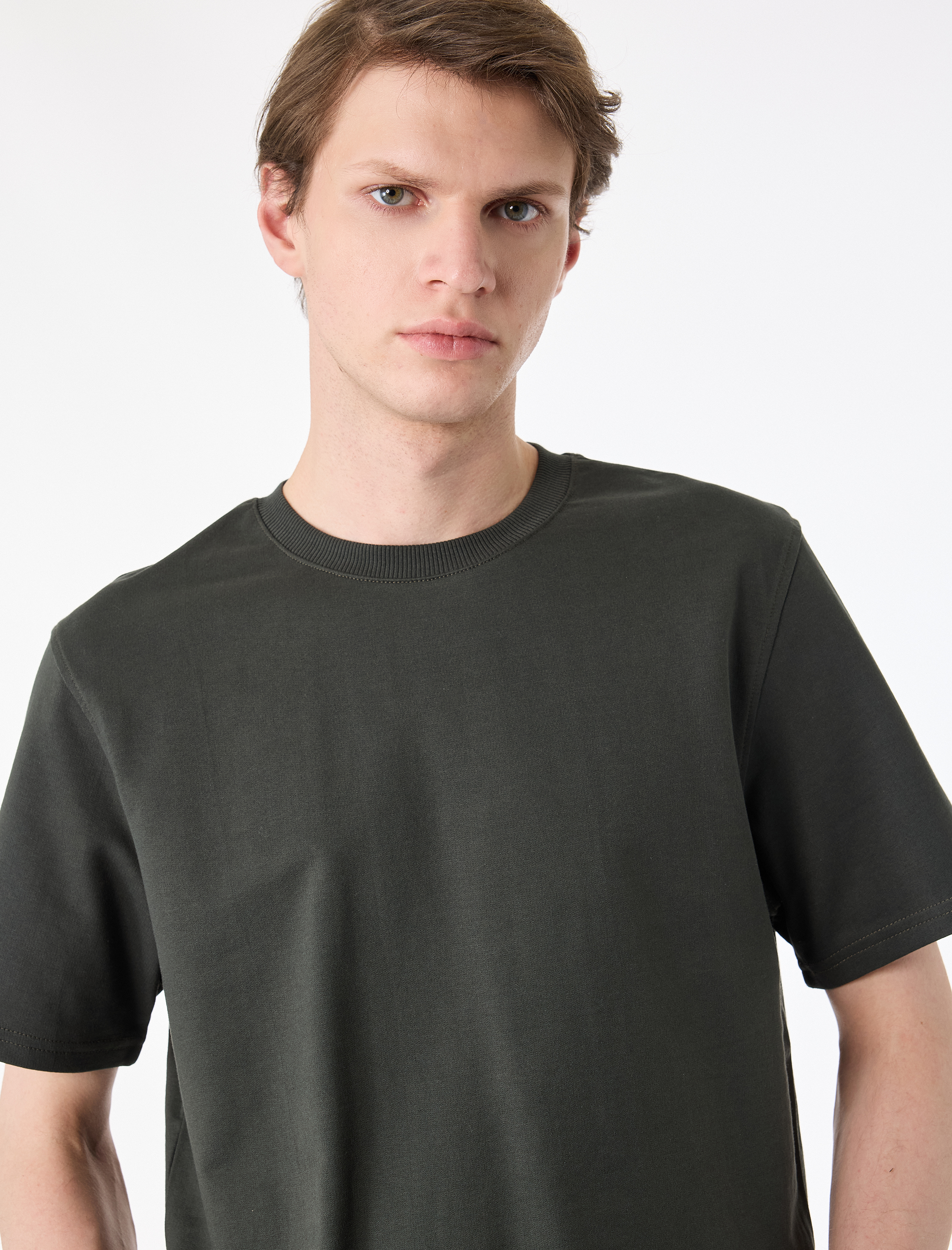   Regular Fit Kısa Kollu Bisiklet Yaka Pamuklu Basic Tişört