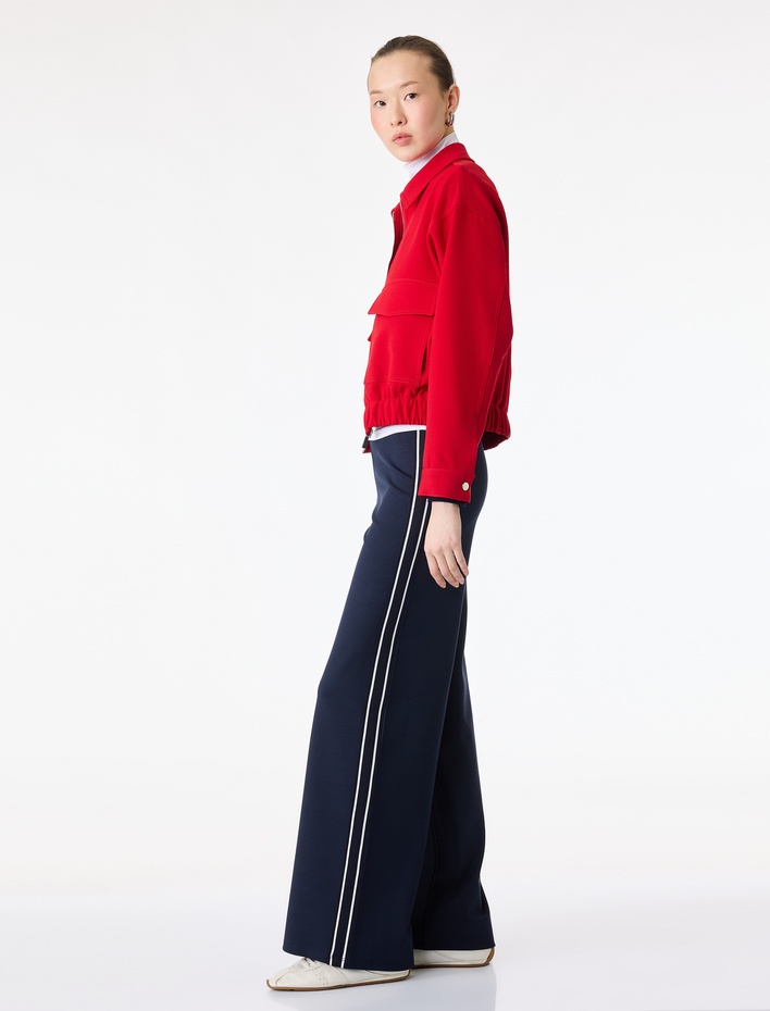  Yanları Çizgili Geniş Paça Pantolon