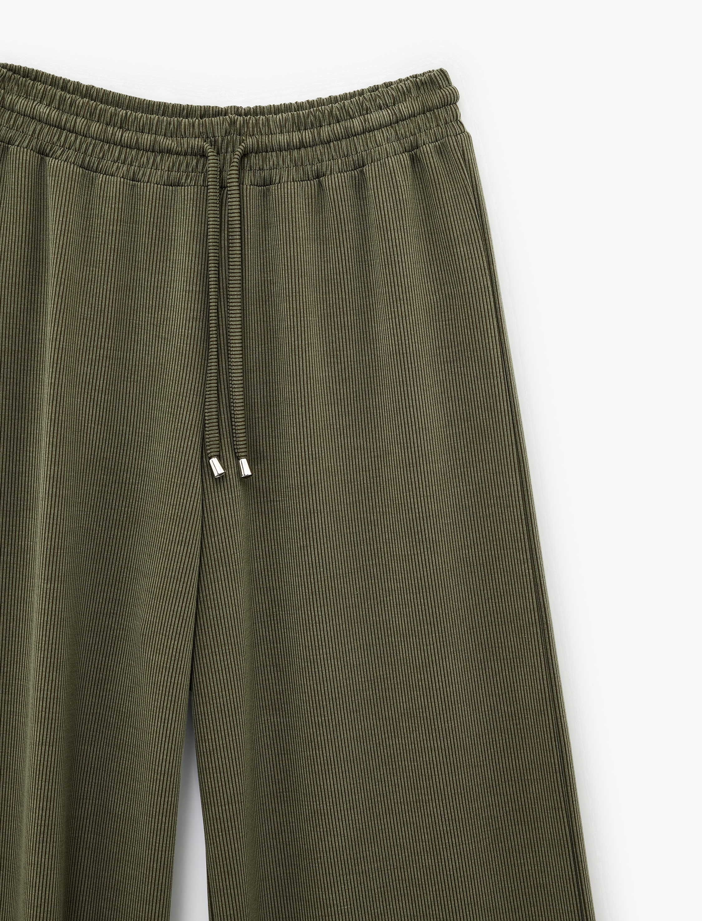   Modal Kumaş Karışımlı Beli Lastikli Bağcıklı Bol Paça Eşofman Altı