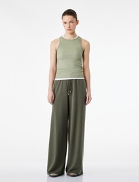 Modal Kumaş Karışımlı Beli Lastikli Bağcıklı Bol Paça Eşofman Altı