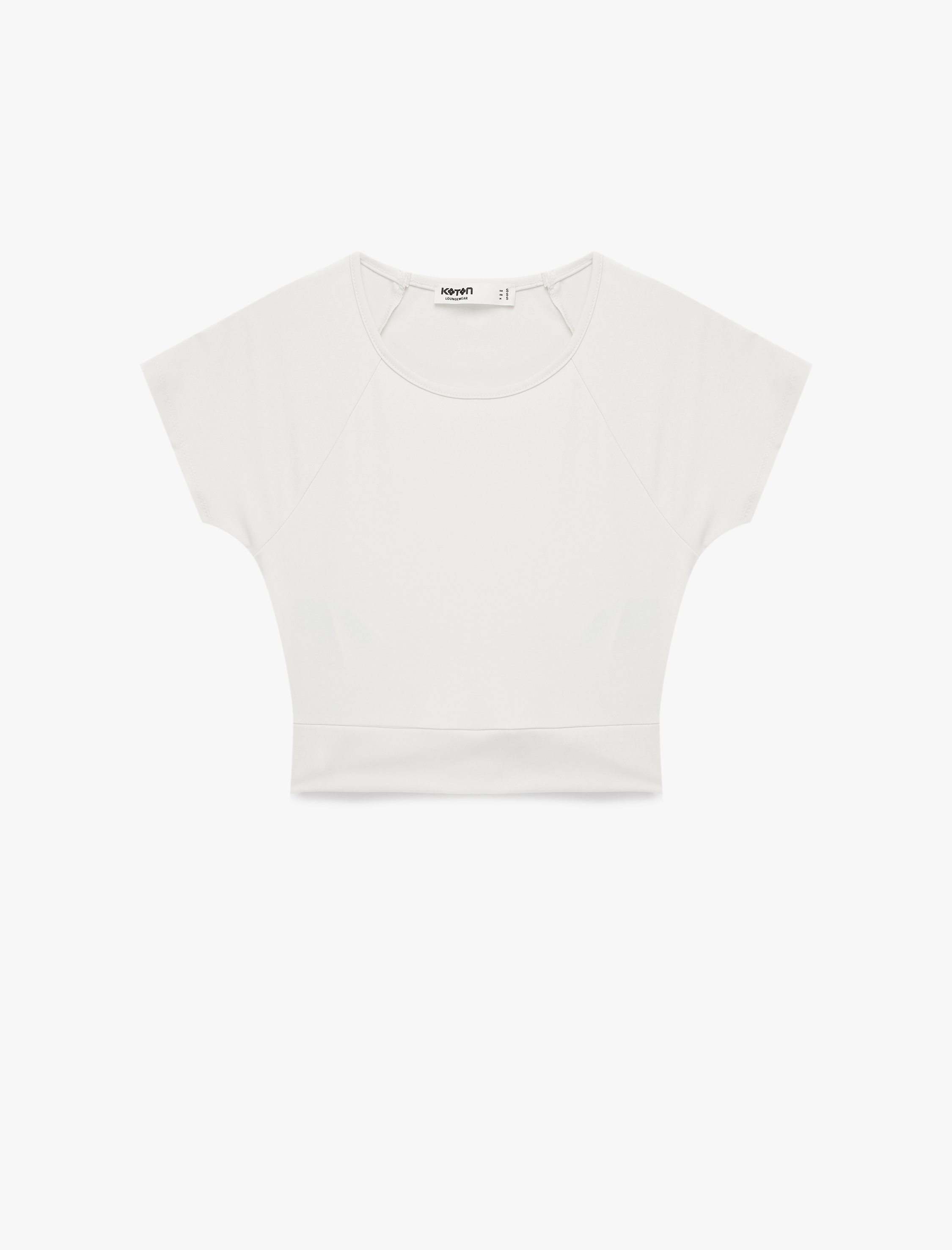   Slim Fit Kısa Kollu Bisiklet Yaka Bağlama Detaylı Crop Spor Tişört