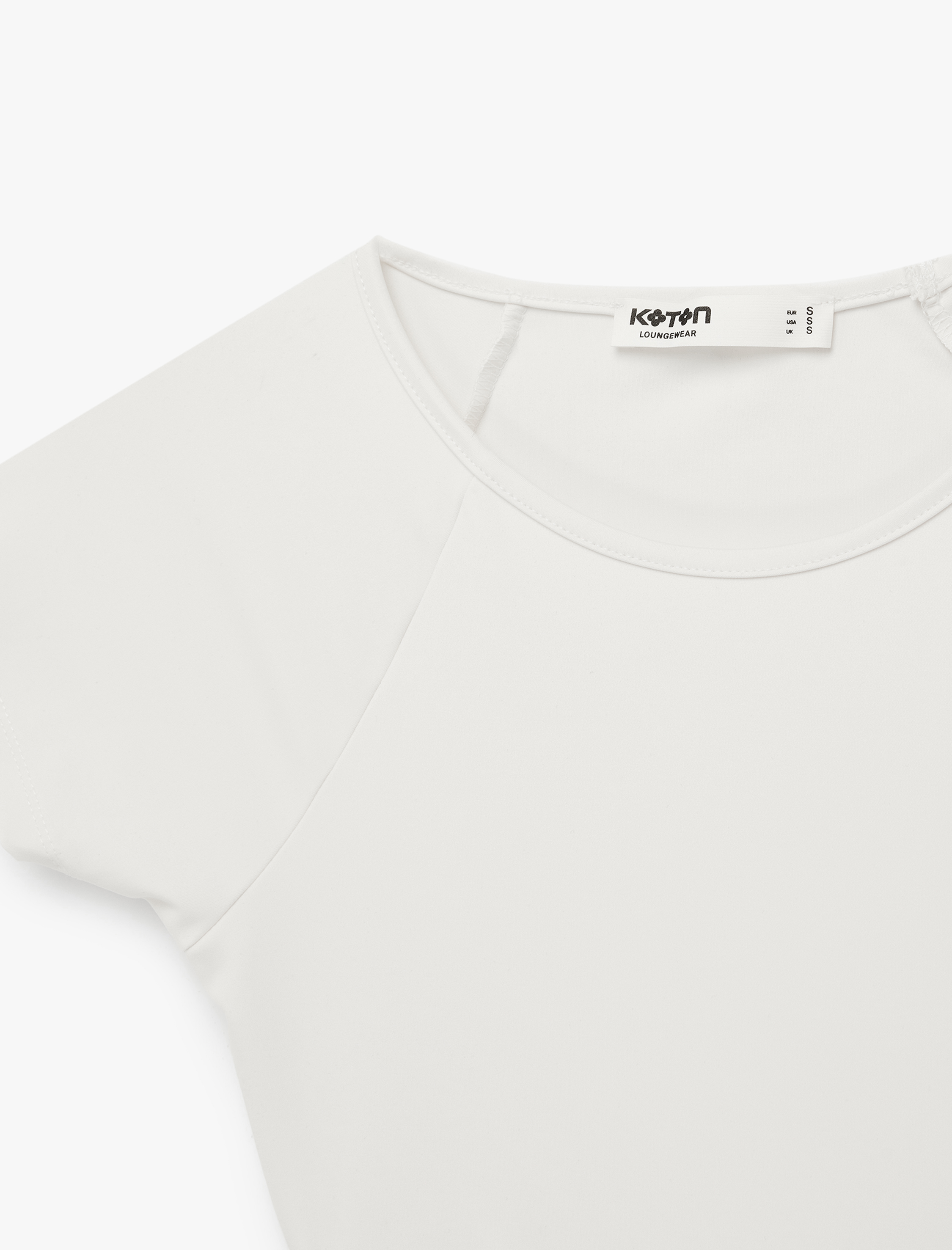   Slim Fit Kısa Kollu Bisiklet Yaka Bağlama Detaylı Crop Spor Tişört