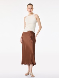 Standart Bel Midi Boy Saten Kloş Etek