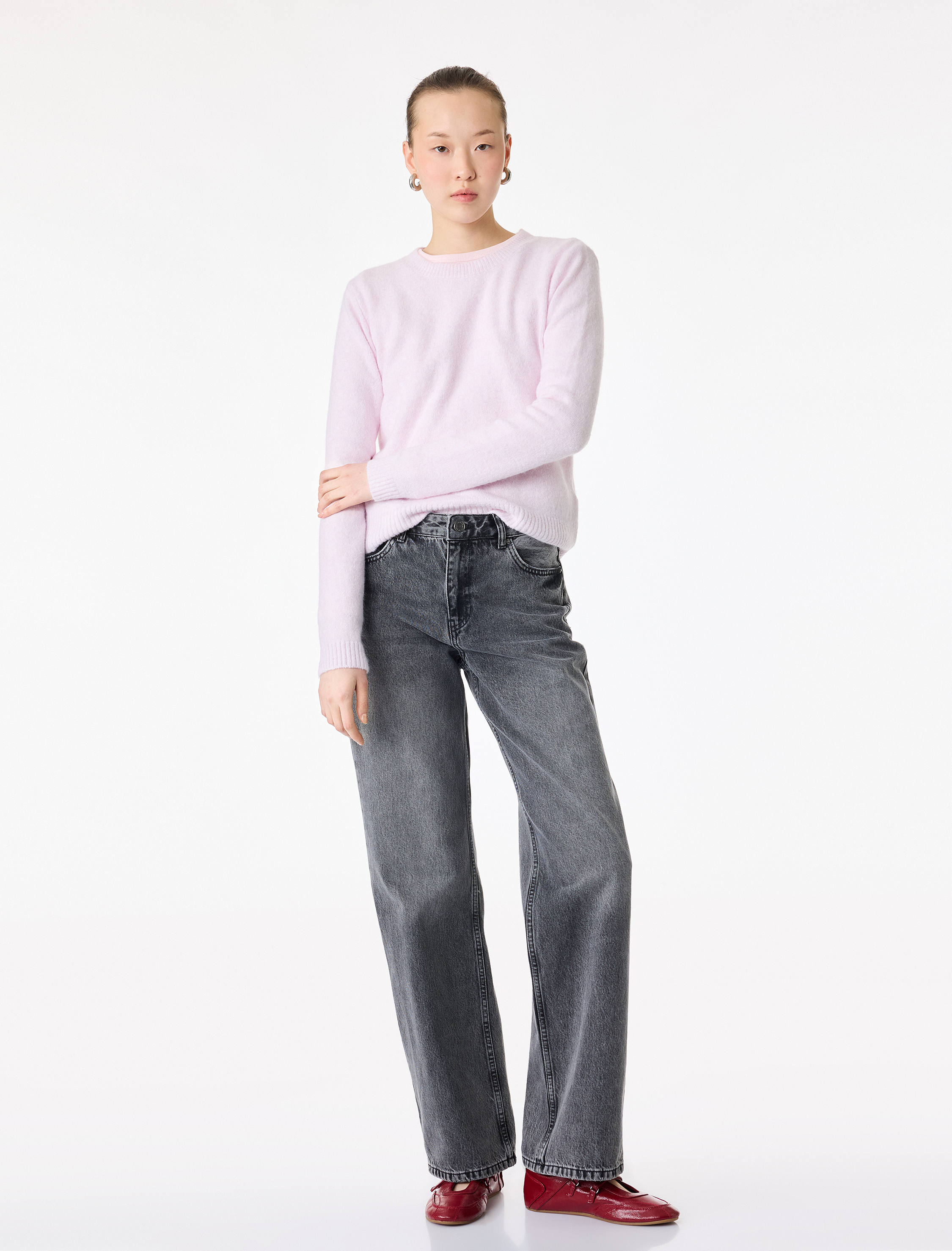   Uzun Kollu Bisiklet Yaka Basic Triko Kazak