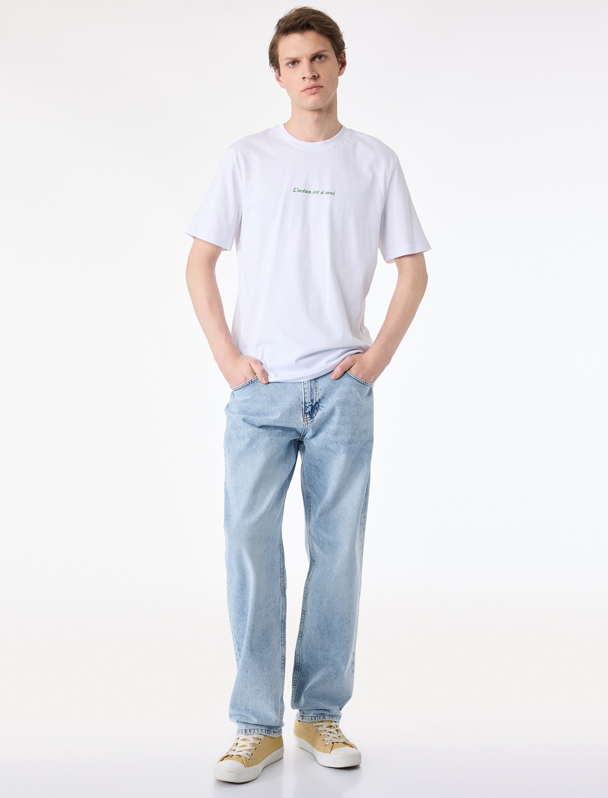 Koton Erkek Normal Bel Pamuklu Vintage Straight Fit Jean Pantolon