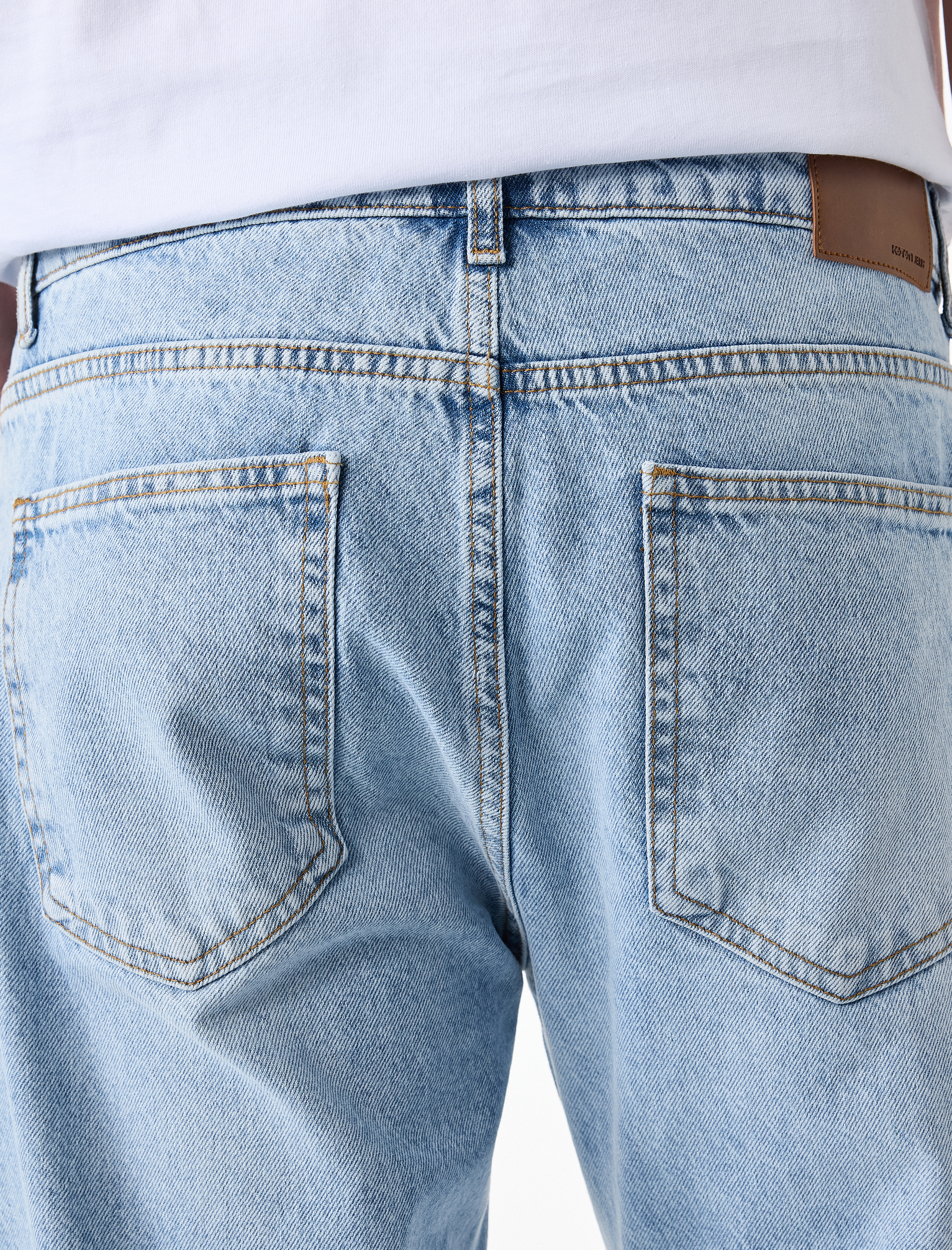   Normal Bel Pamuklu Vintage Straight Fit Jean Pantolon