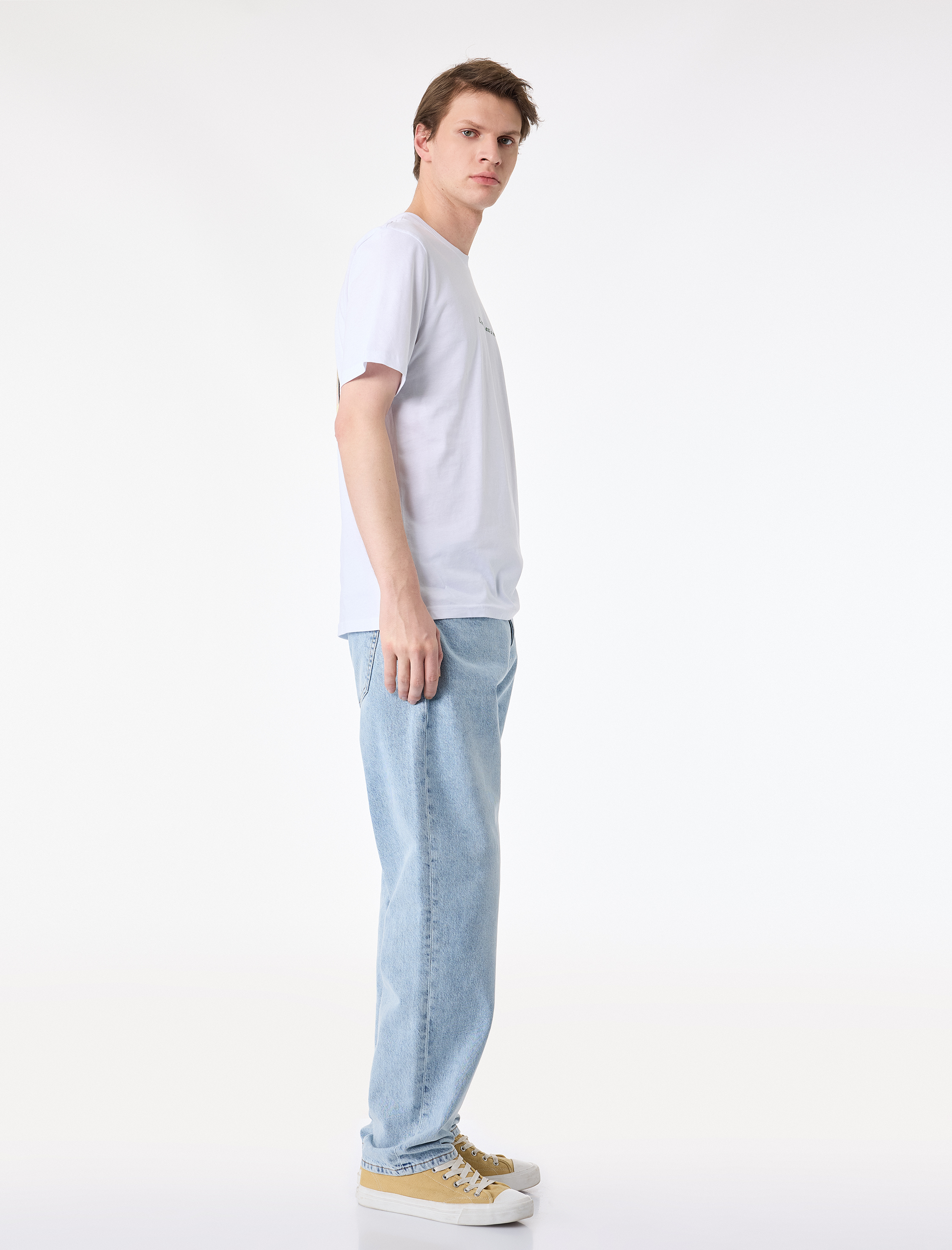   Normal Bel Pamuklu Vintage Straight Fit Jean Pantolon